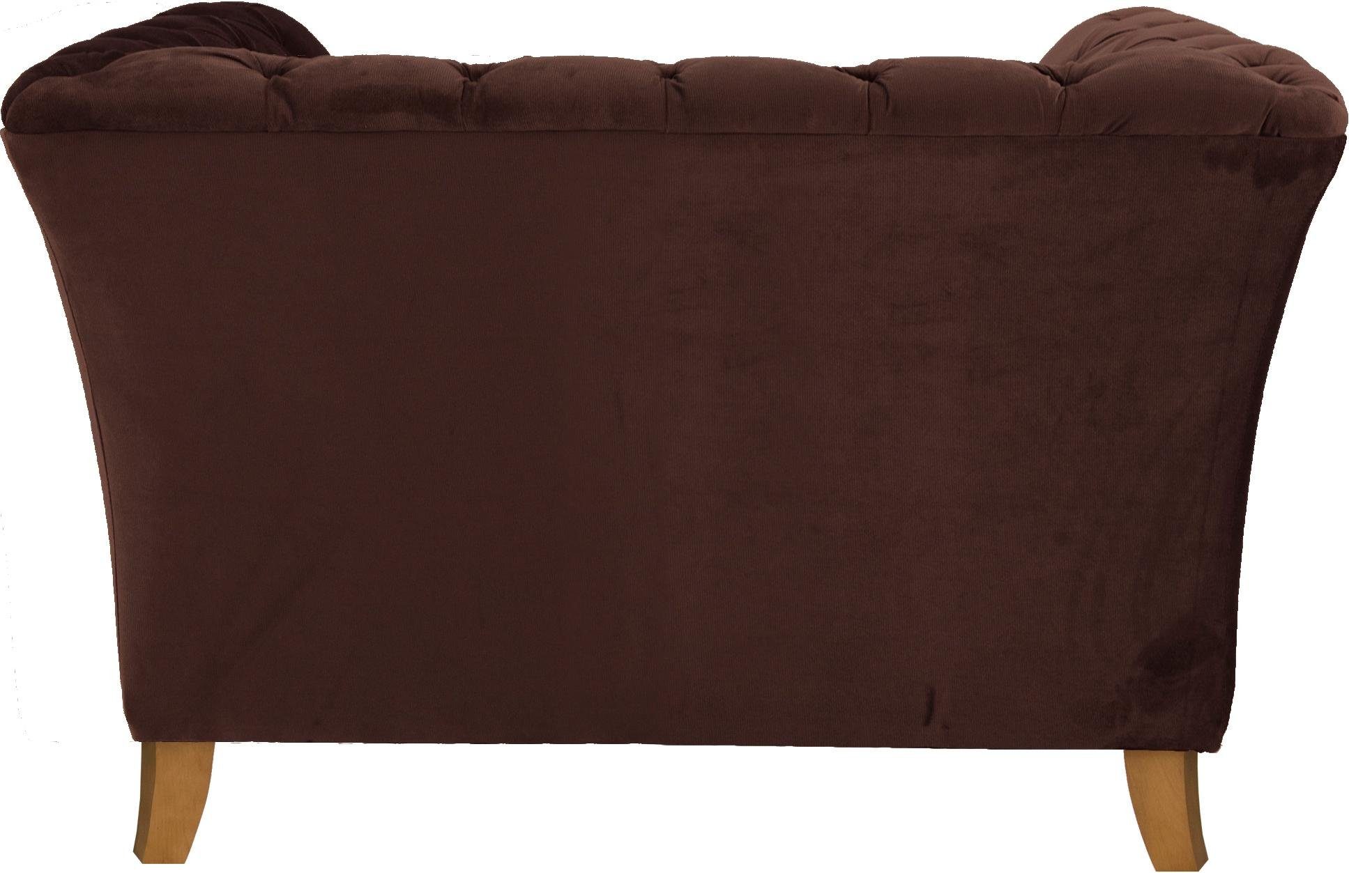 Home affaire Fauteuil Newport moderne Chesterfield met capitonnage achter, opstaande naad en fijne armleuningen
