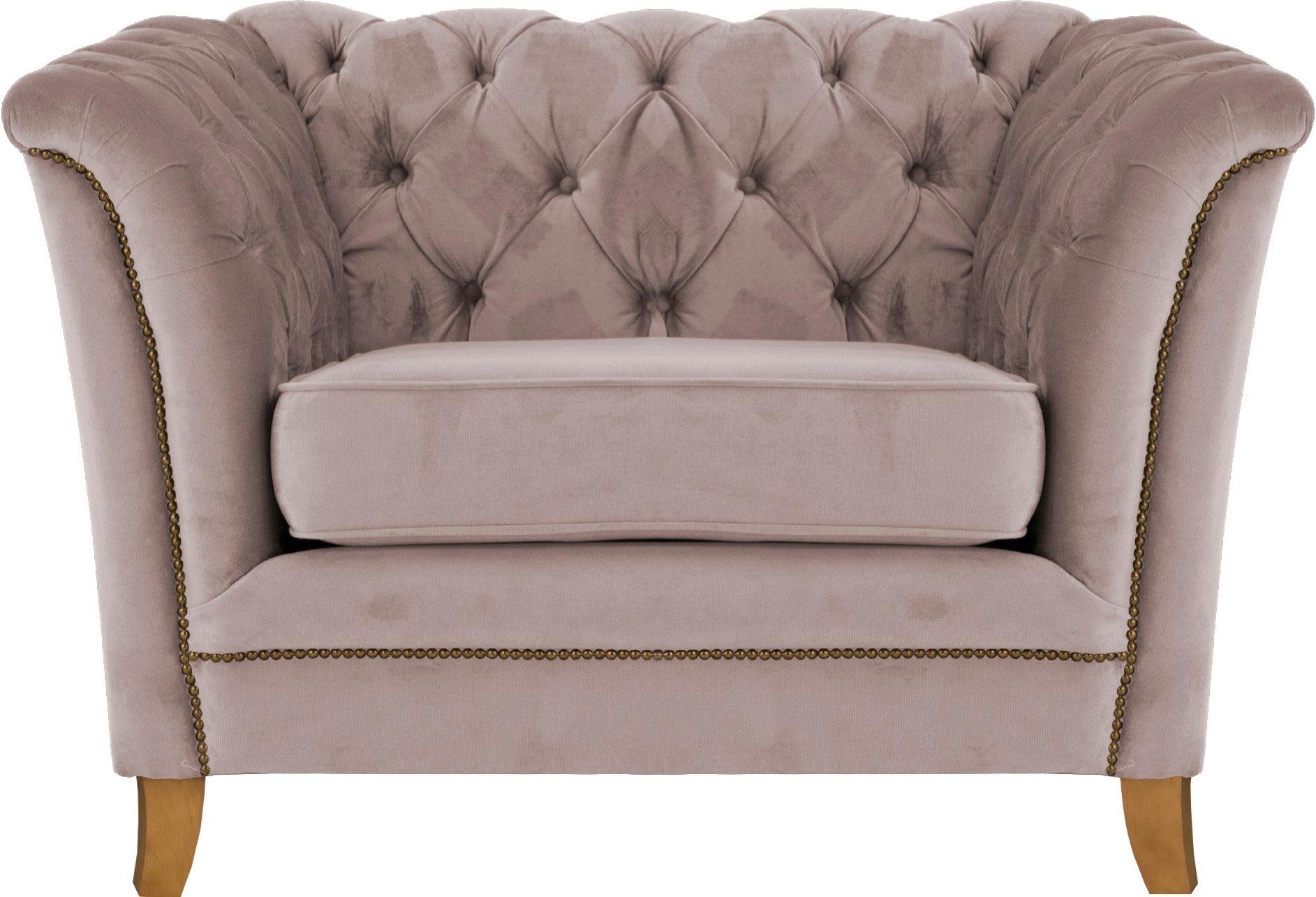 Home affaire Fauteuil Newport moderne Chesterfield met capitonnage achter, opstaande naad en fijne armleuningen
