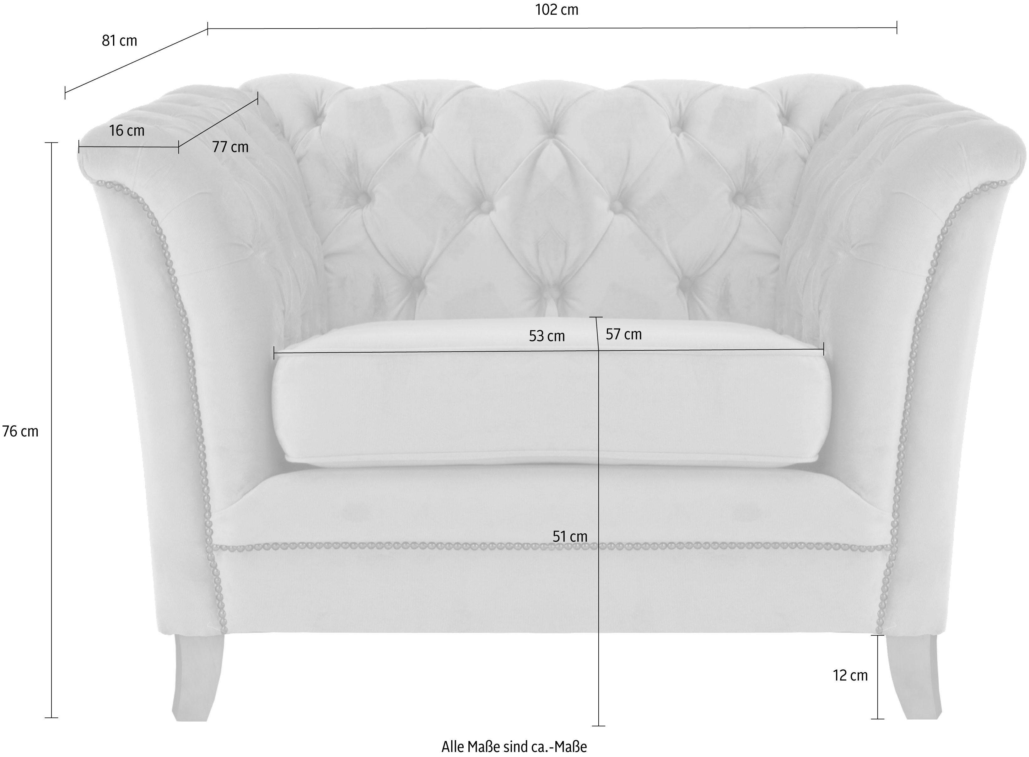 Home affaire Fauteuil Newport moderne Chesterfield met capitonnage achter, opstaande naad en fijne armleuningen