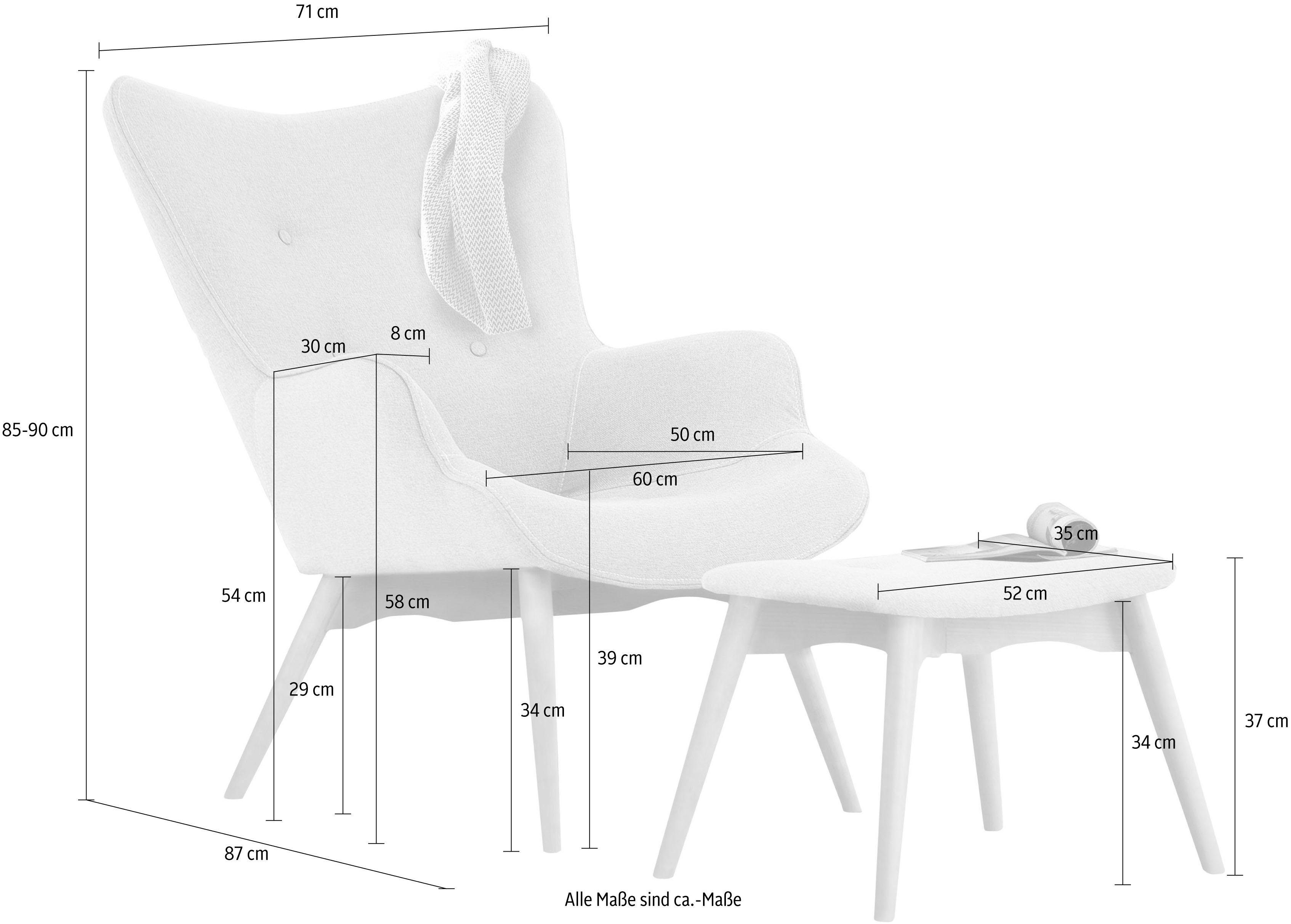 andas Fauteuil Egense naar keuze met of zonder hocker