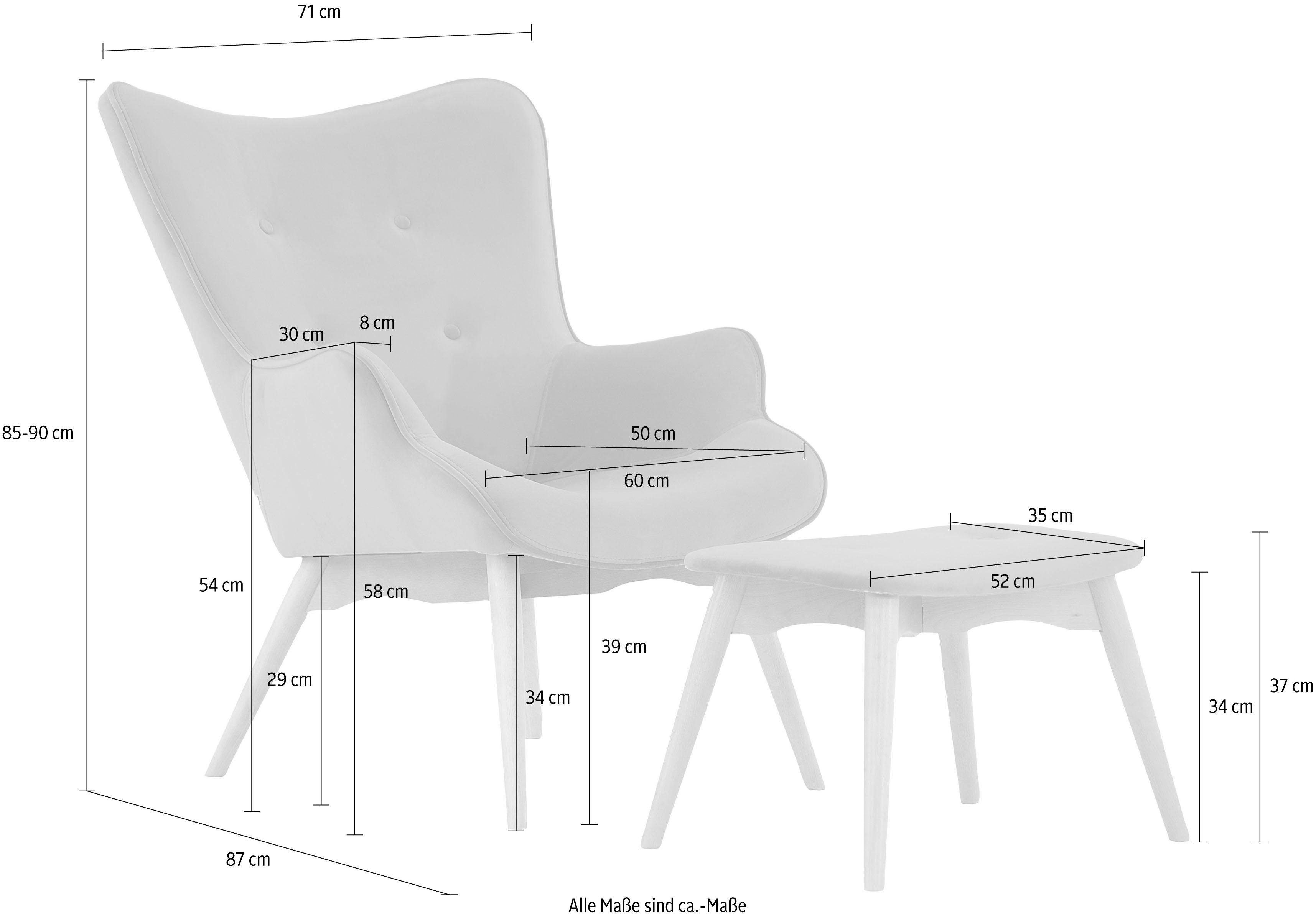 andas Fauteuil Egense naar keuze met of zonder hocker