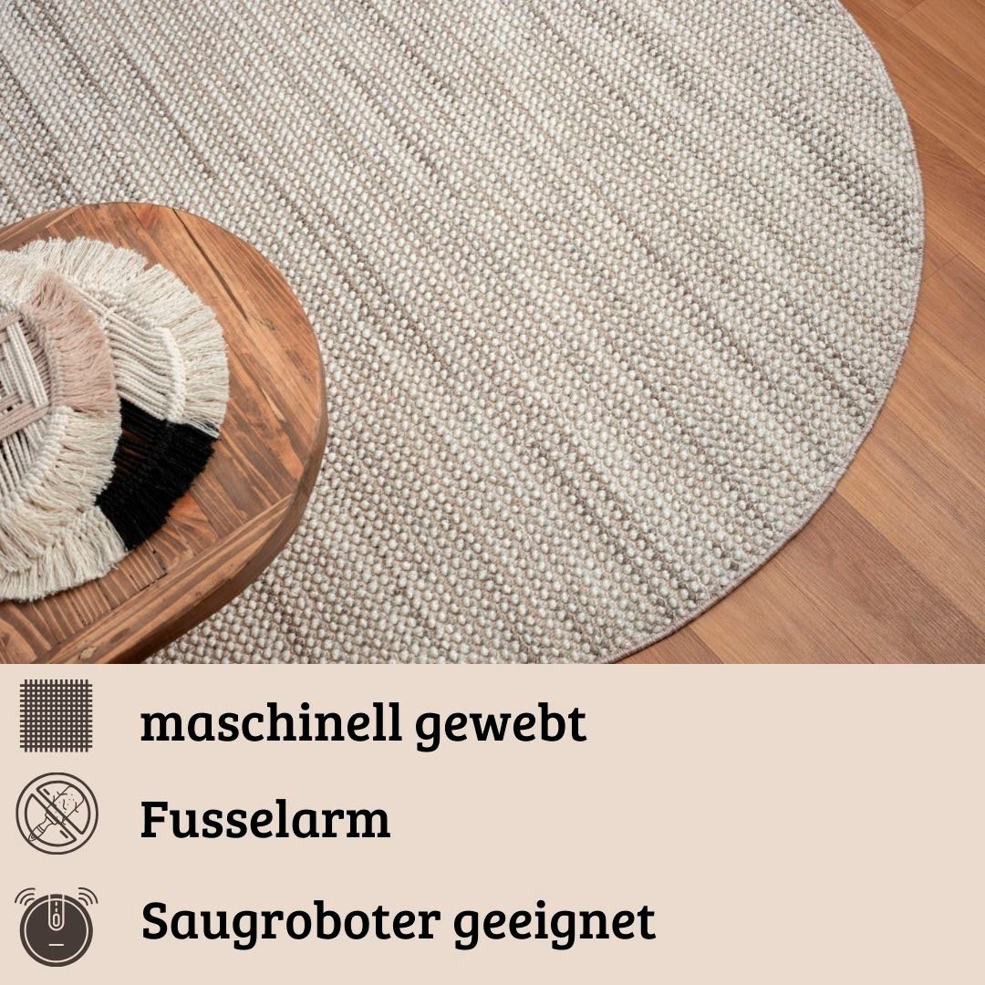 my home Vloerkleed Vals Uni kleuren, gemêleerd, sisal-look, ook verkrijgbaar in rechthoekig