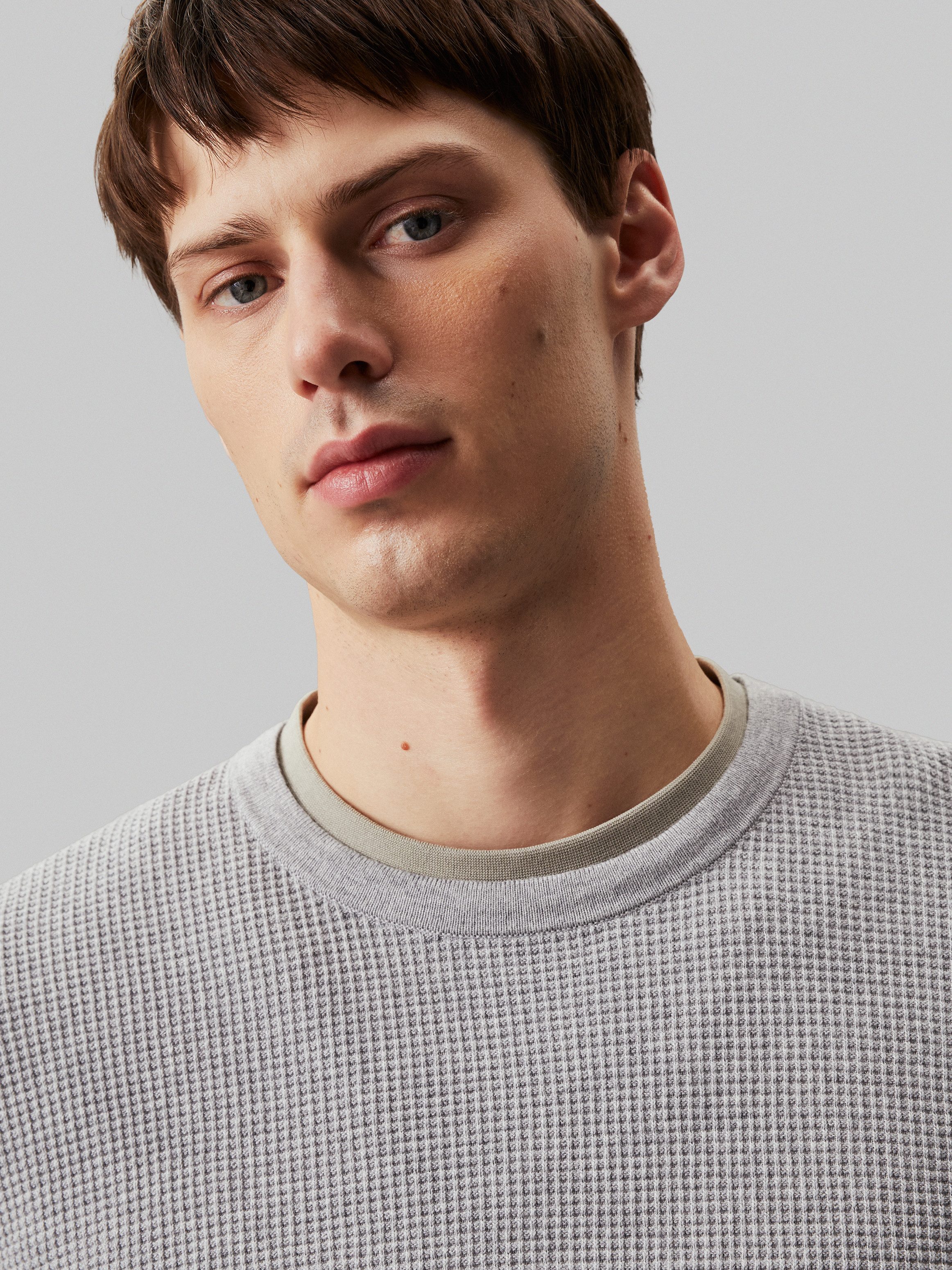 Calvin Klein Trui met ronde hals WAFFLE STRUCTURE SWEATER
