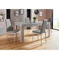 my home eethoek lynn160-brooke tafel met 4 stoelen (set, 5-delig) grijs