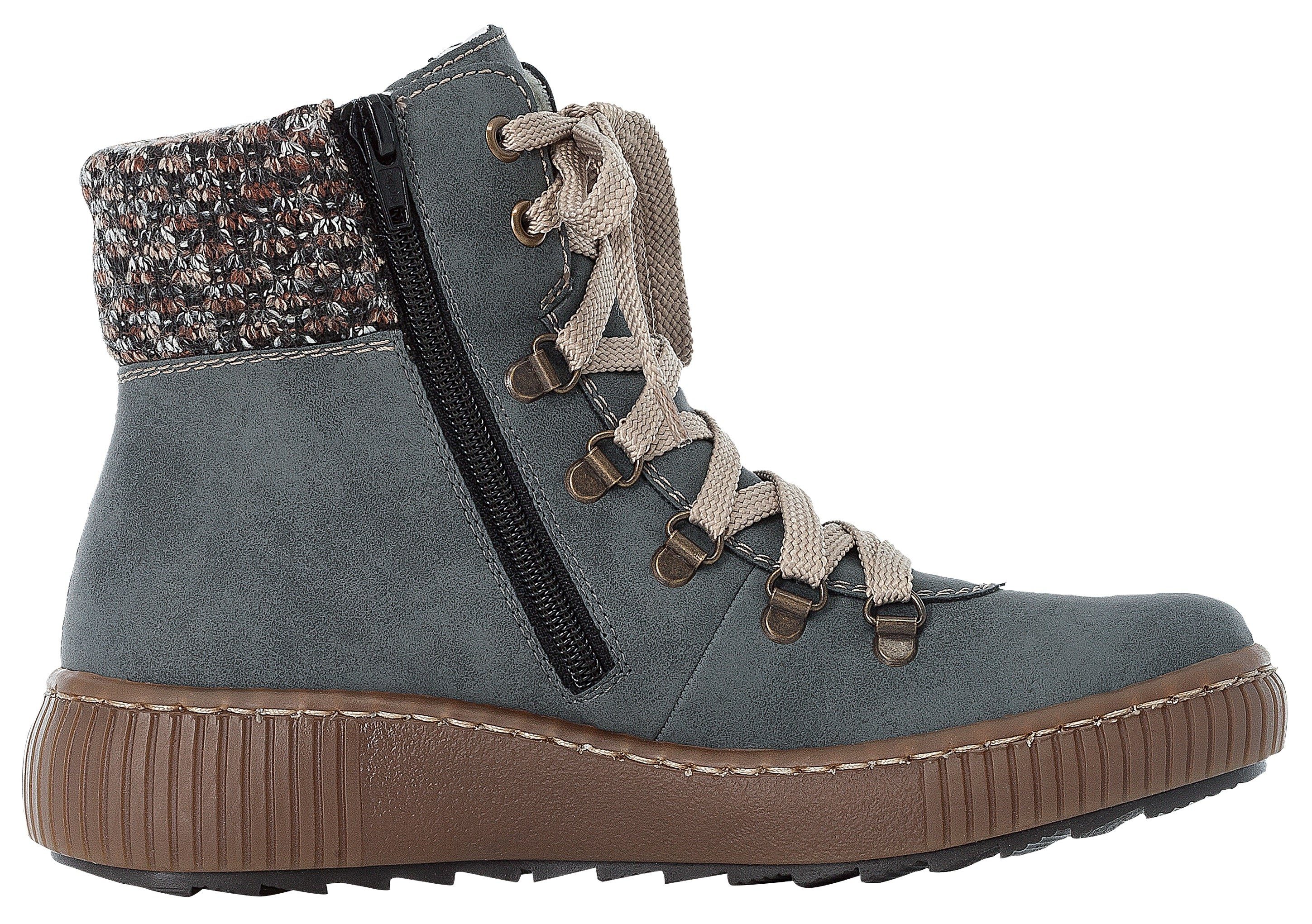 Rieker Winterlaarzen winterenkellaars, veterschoenen, outdoorlaarzen met warmvoering