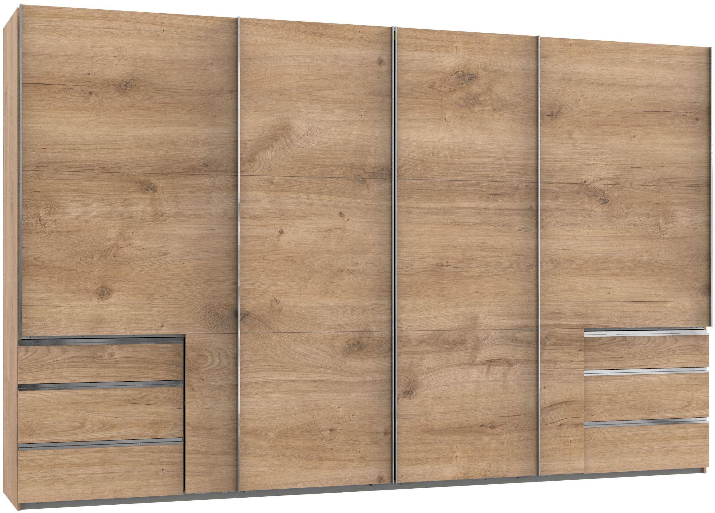 Wimex Zweefdeurkast Level by fresh to go met synchrone opening zweefdeurkasten maat 350 cm x 216 cm x 65 cm bruin