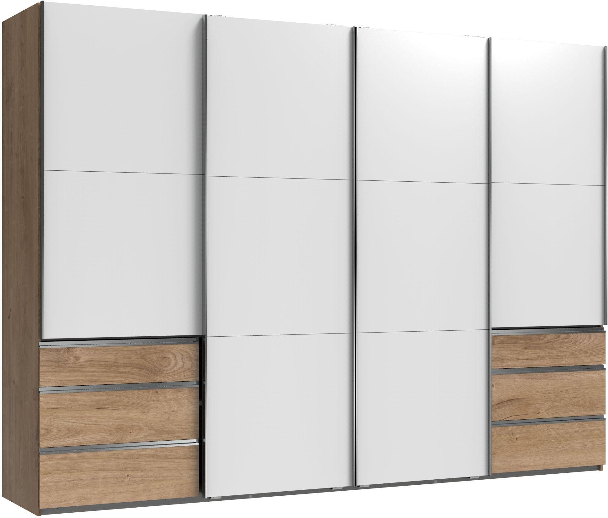 Wimex Zweefdeurkast Level by fresh to go met synchrone opening zweefdeurkasten maat 300 cm x 216 cm x 65 cm bruin