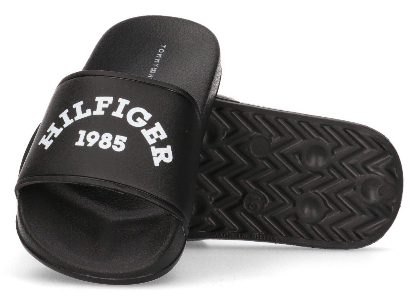 Tommy Hilfiger Badslippers LOGO POOL SLIDE , zomerschoen, badschoen, poolslides met grote merkopdruk