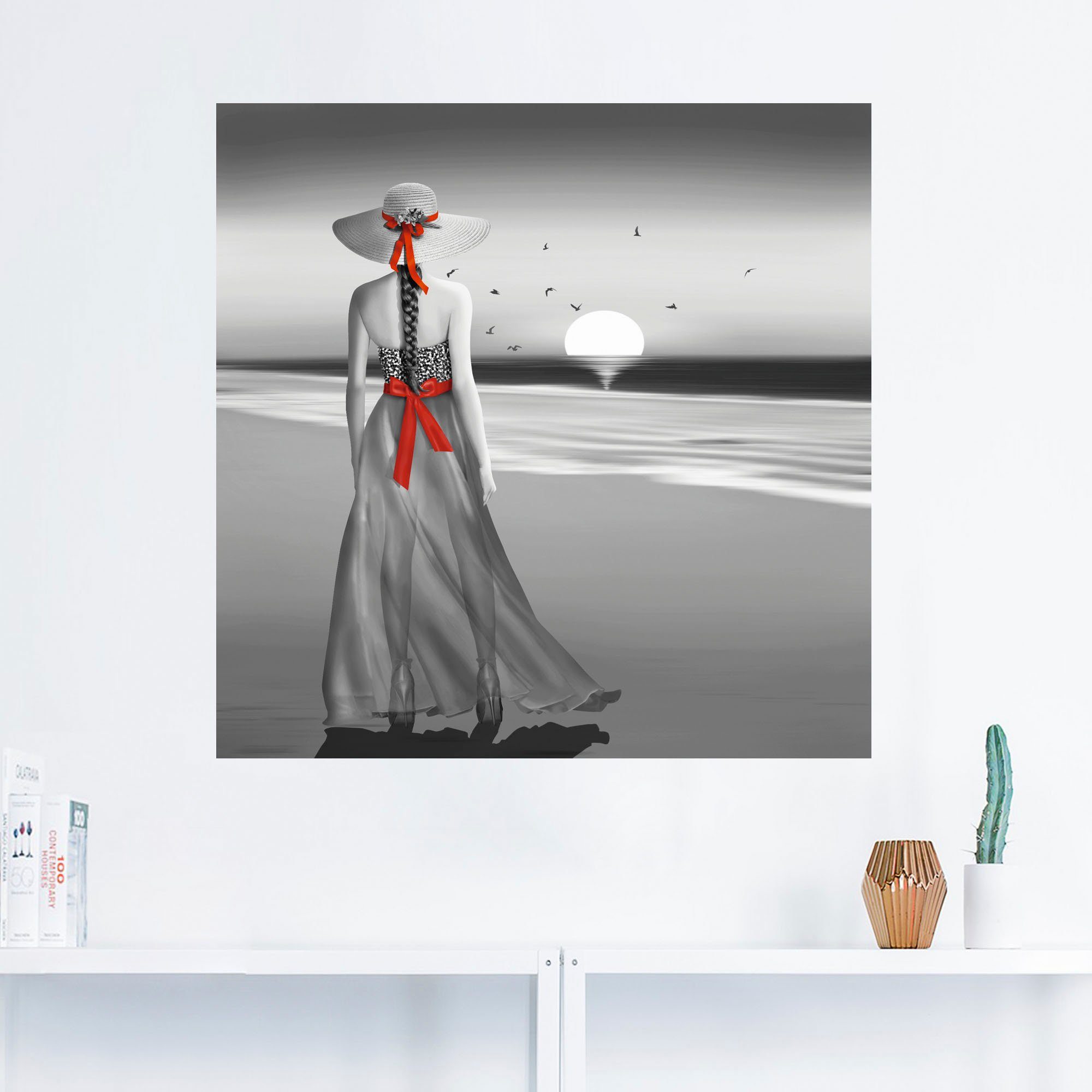 Artland Artprint Een blik terug op de zee als artprint van aluminium, artprint voor buiten, artprint op linnen, poster, muursticker