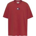 tommy jeans plus t-shirt tjm plus washed badge tee rood