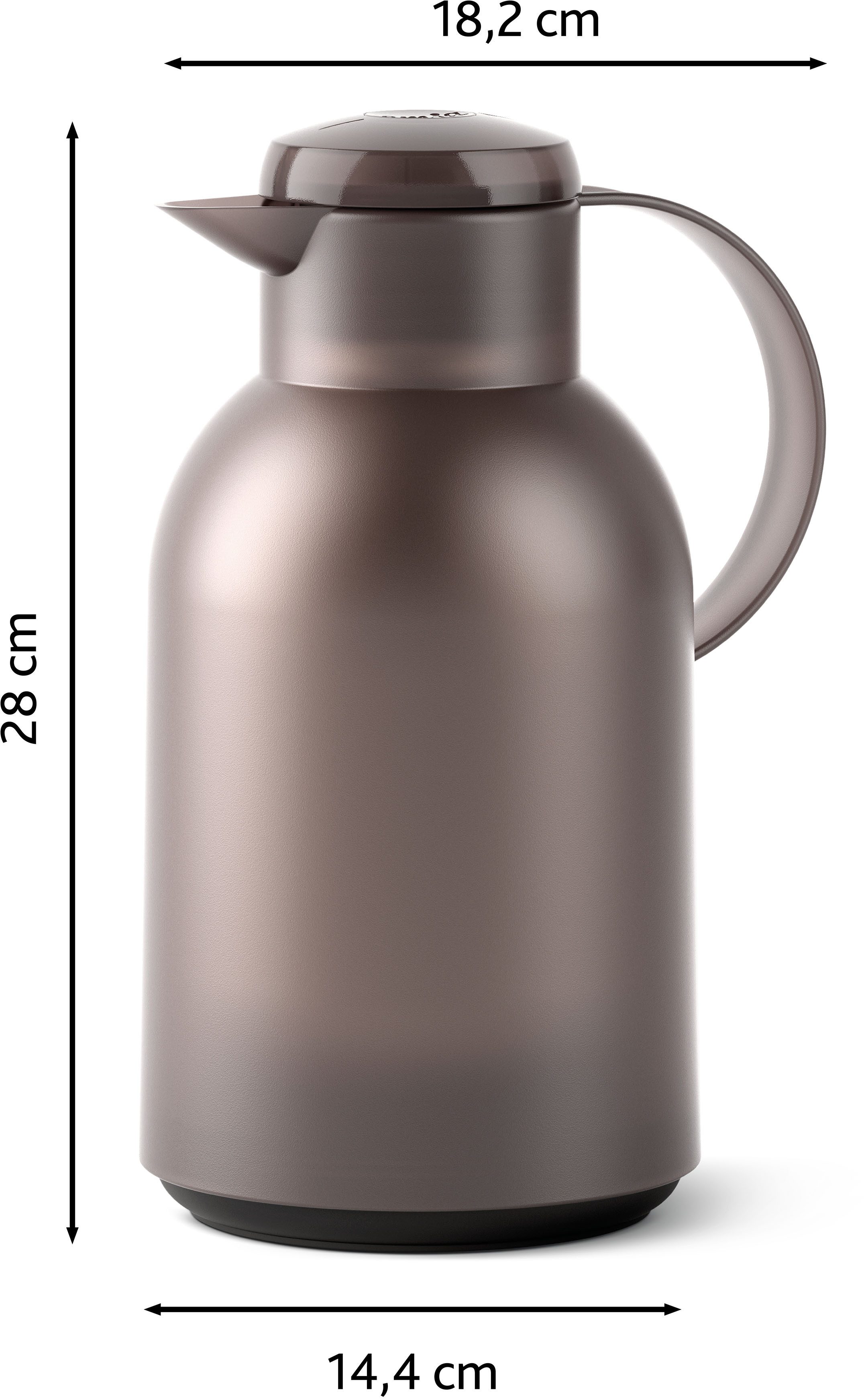 Emsa Thermoskan Samba XXL-model, tijdloos design, eenvoudige drukknop, 24u koud, 12u warm