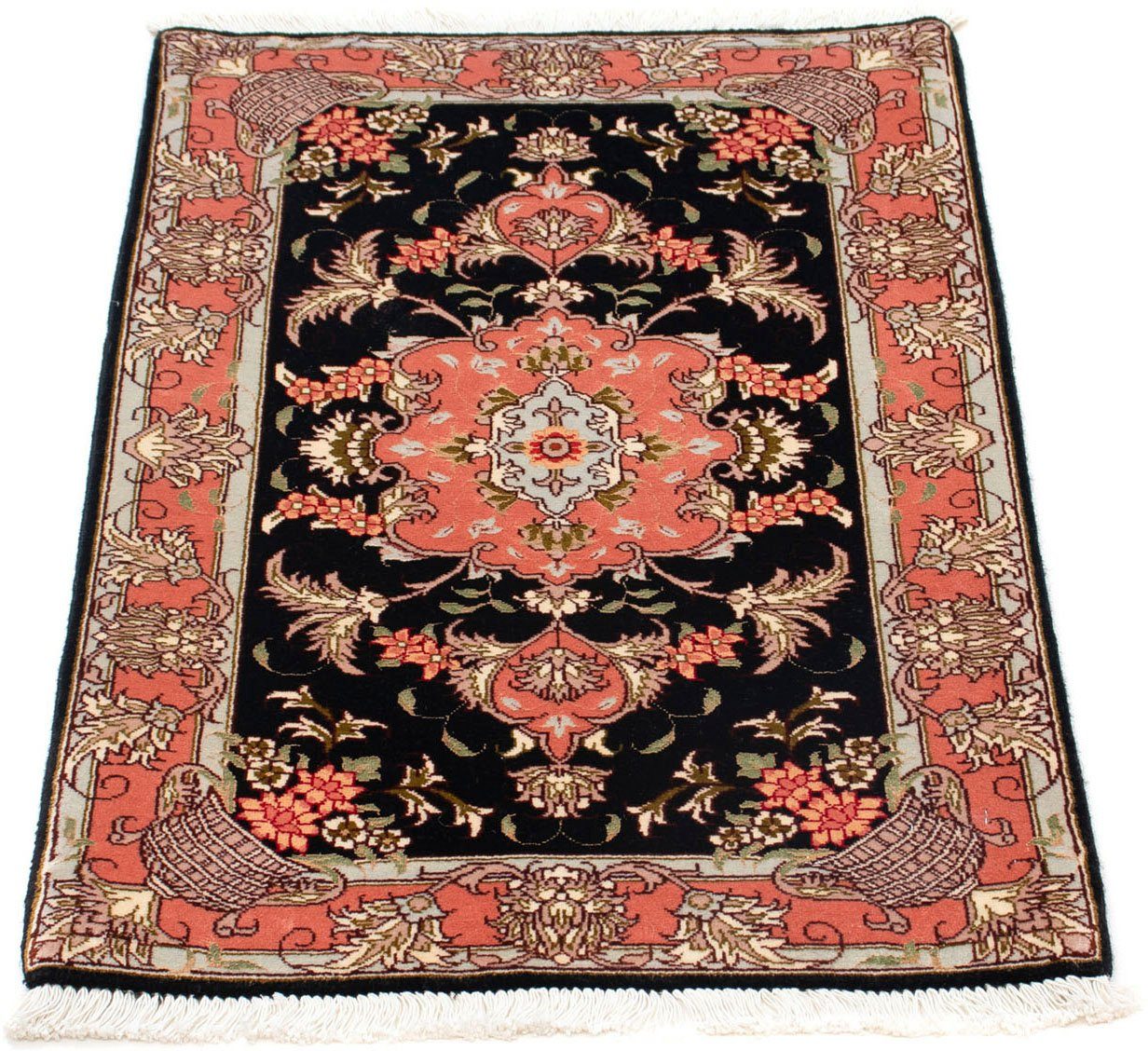 morgenland Wollen kleed Täbriz - 50 Raj Medaillon Blu scuro 90x 60 cm Handgeknoopt