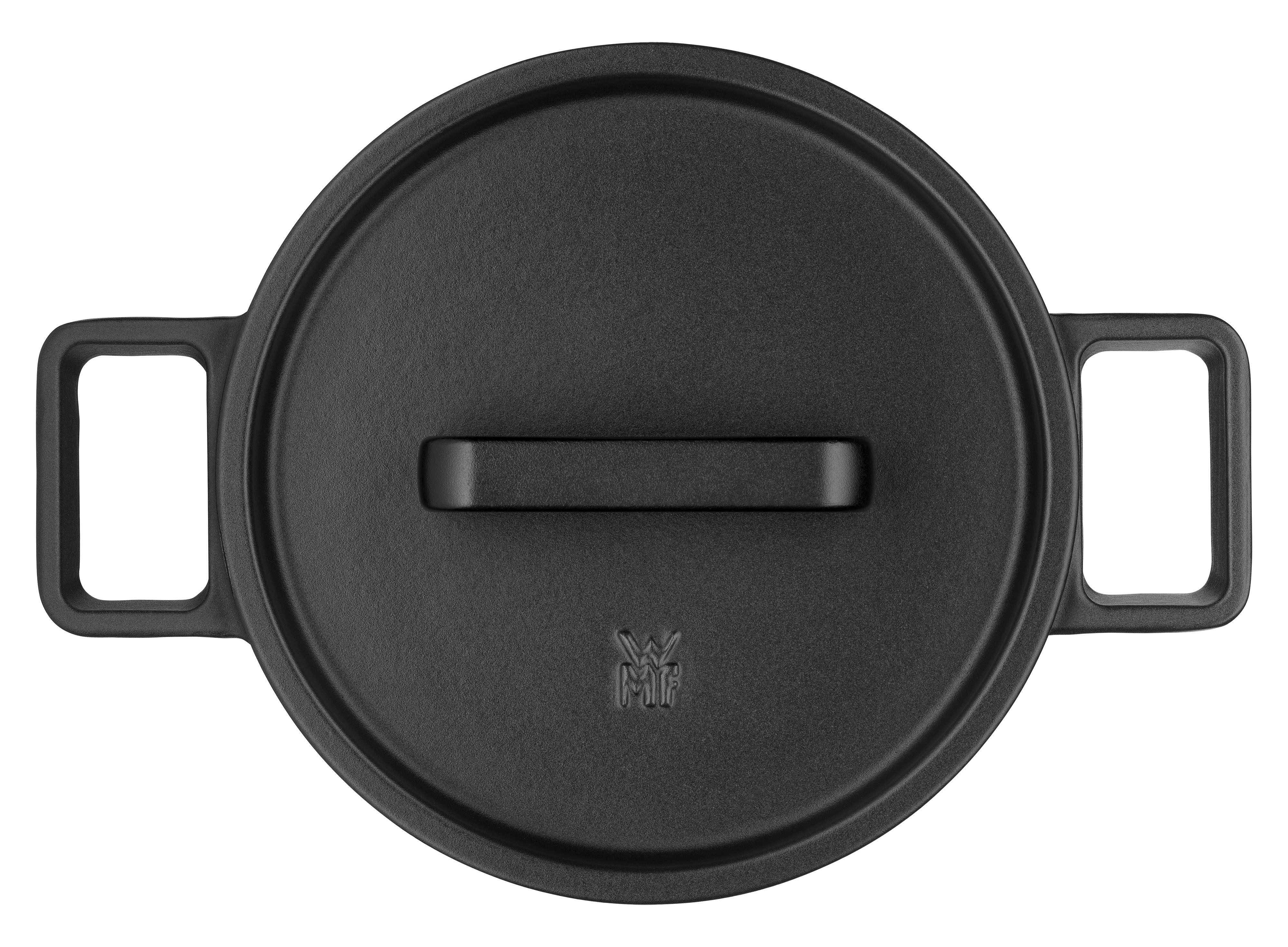 WMF Braadpan Flavour, Ø 22 cm 4,3 liter, gietijzeren kookgerei, deksel met condensatienoppen