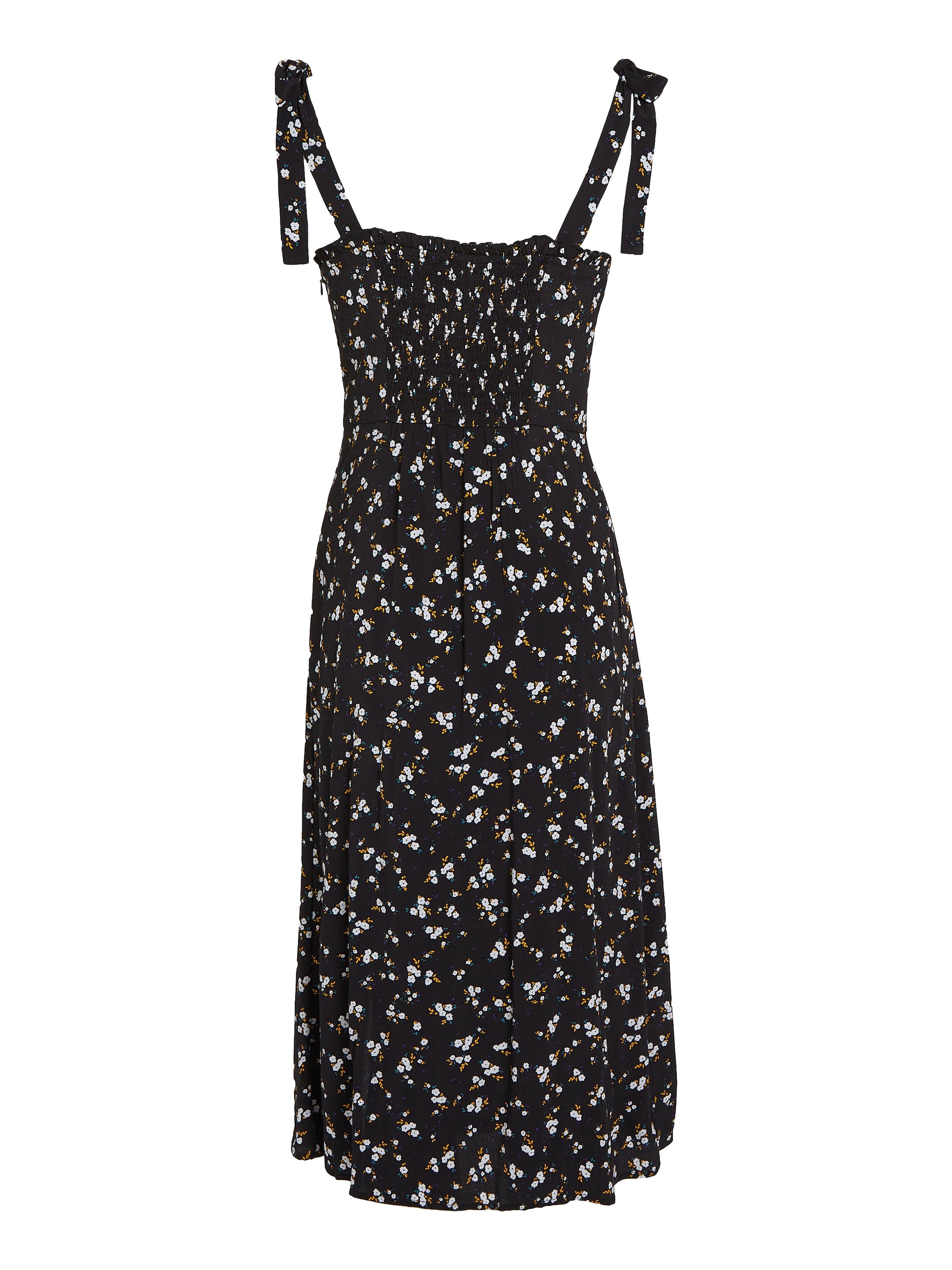 TOMMY JEANS Blousejurk TJW MIDI FLORAL RUFFLE DRESS