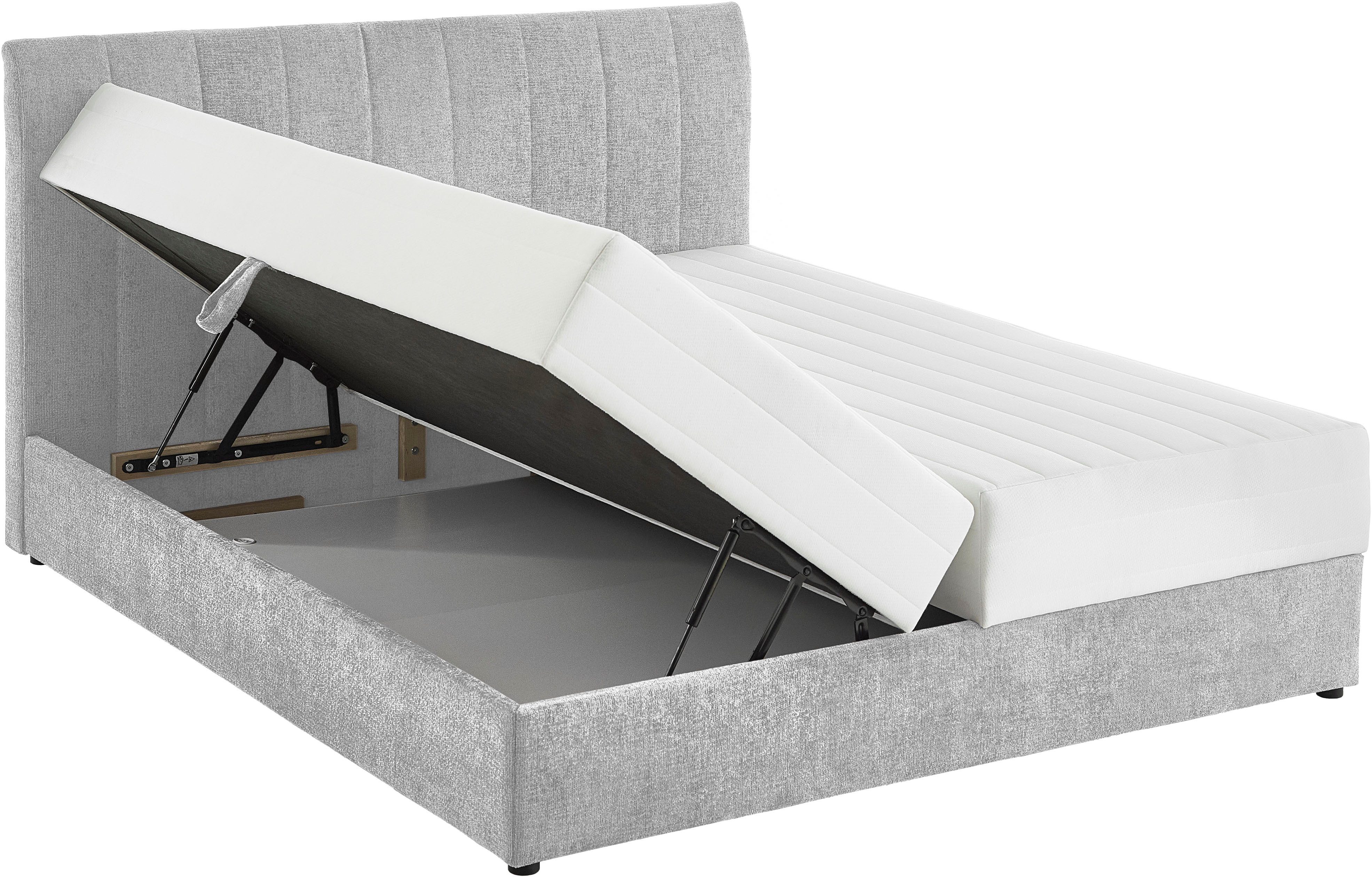 ATLANTIC home collection Boxspring ALISIA Met pocketvering, bedlade en kussenrol in originele bekleding