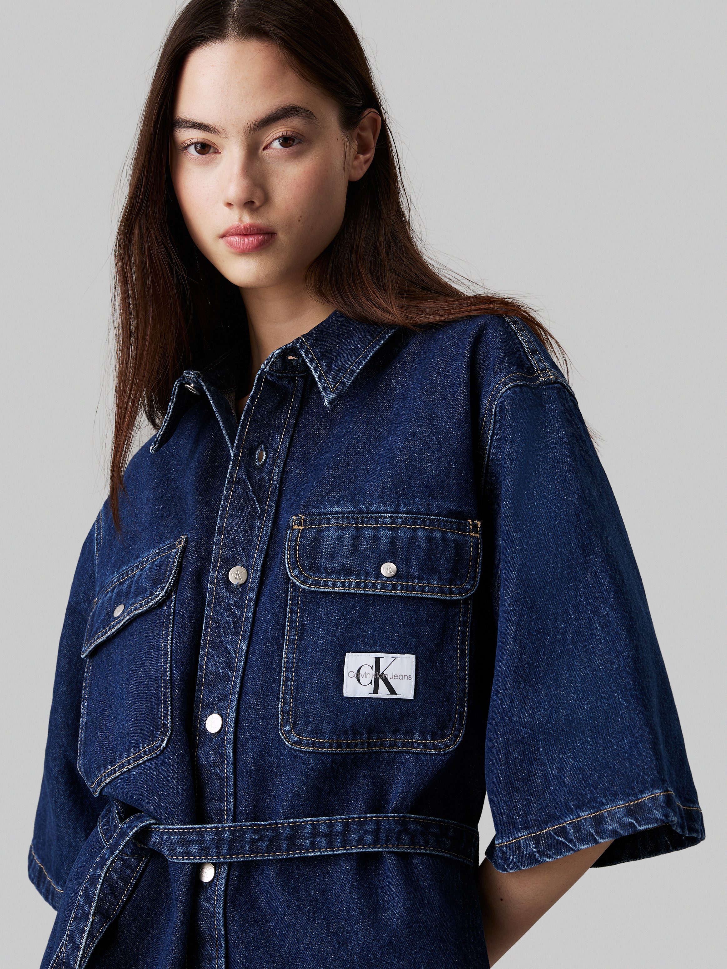 Calvin Klein Jeans jurk UTILITY BELTED SHIRT DRESS