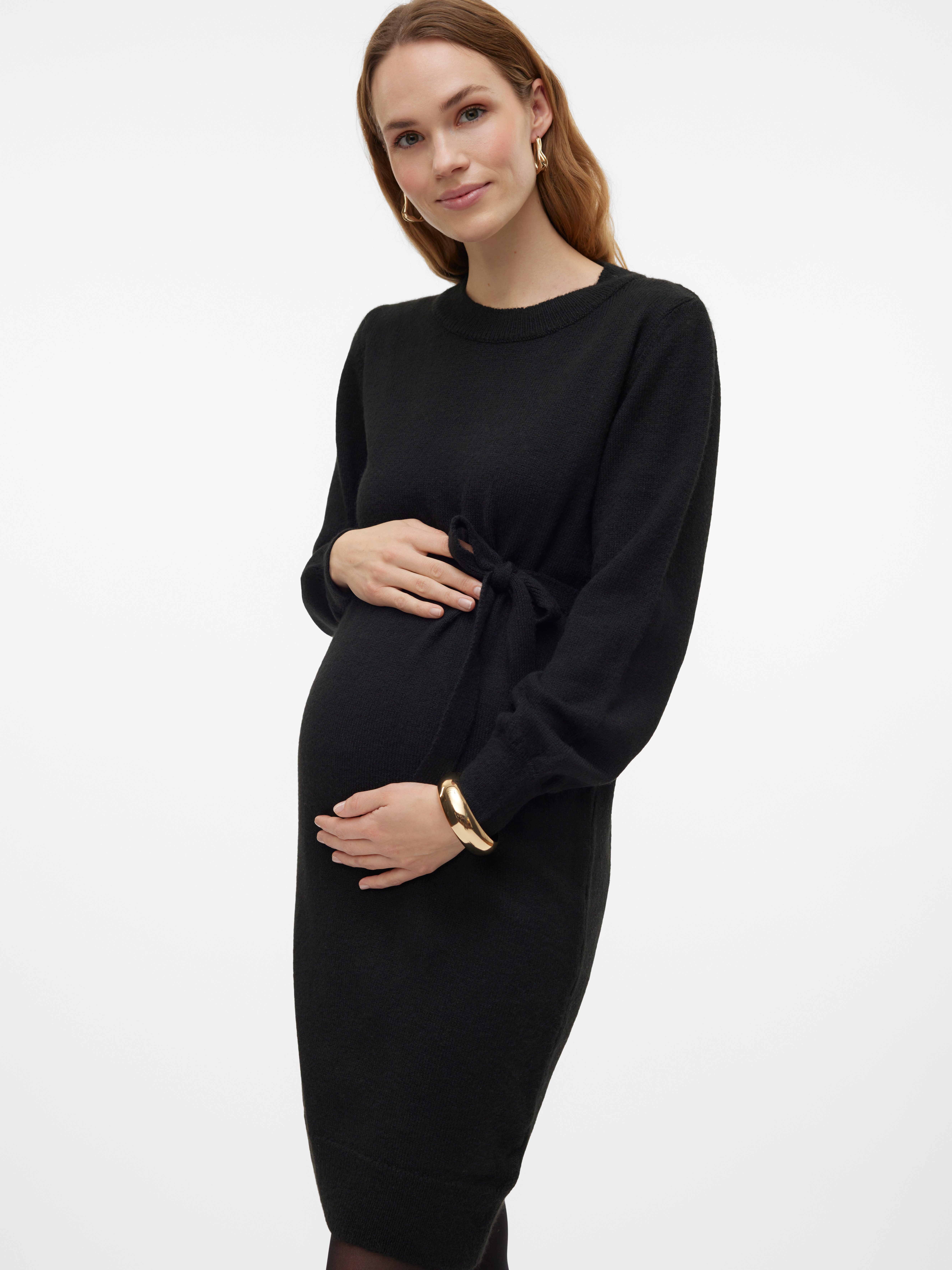 Mamalicious Positiejurk MLNEWANNE L/S ABK KNIT DRESS A. NOOS