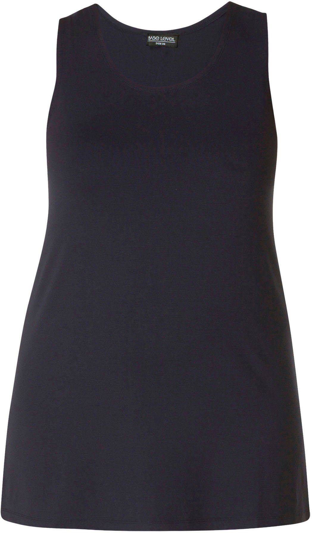 Base Level Curvy Top Over de heupen vallend model met splitjes bij de zoom
