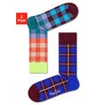 happy socks sokken electric en business met kleurrijke ruiten (2 paar) multicolor