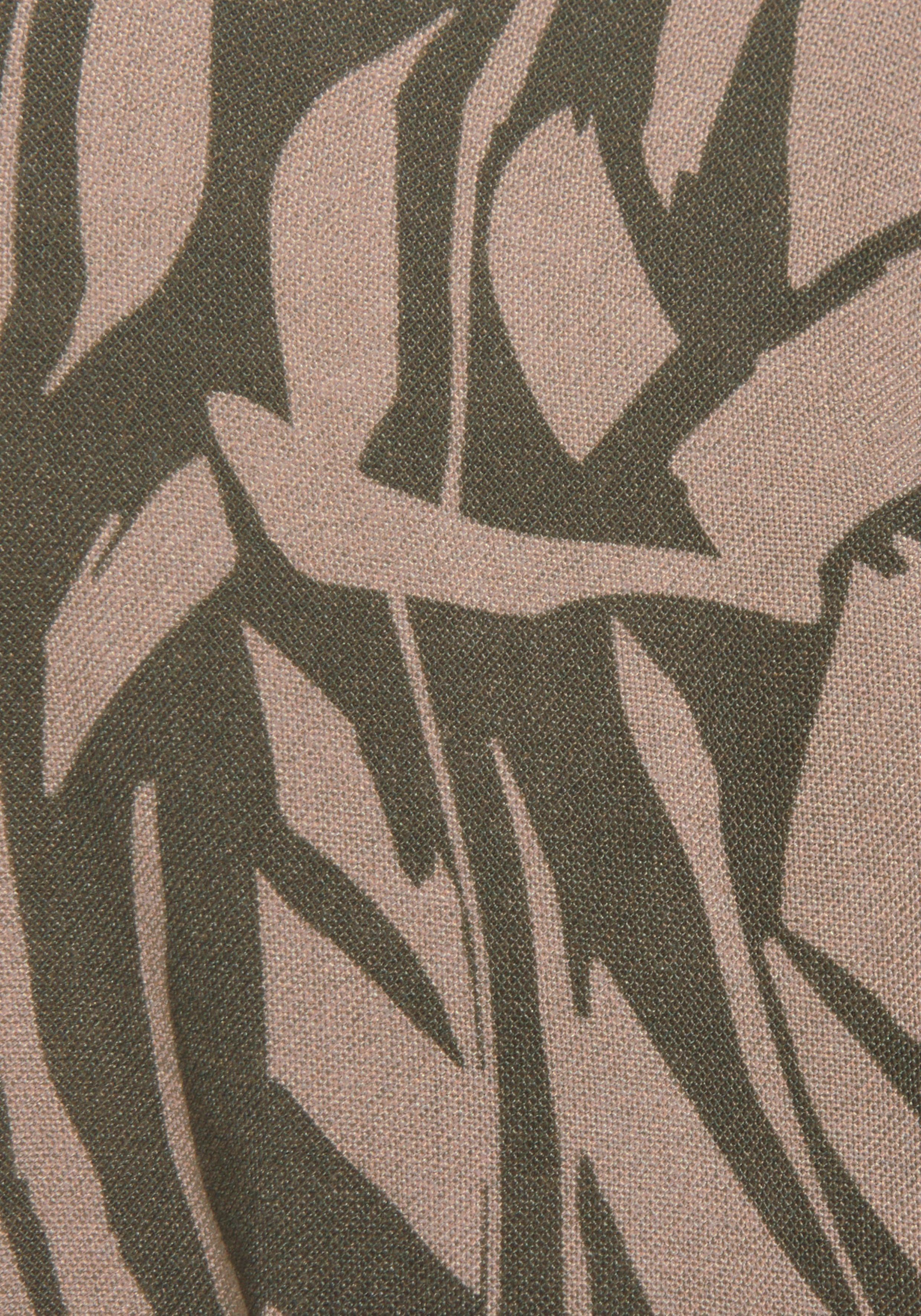 Buffalo Maxi-jurk in all-over print met v-hals en split, zomerjurk, strandjurk