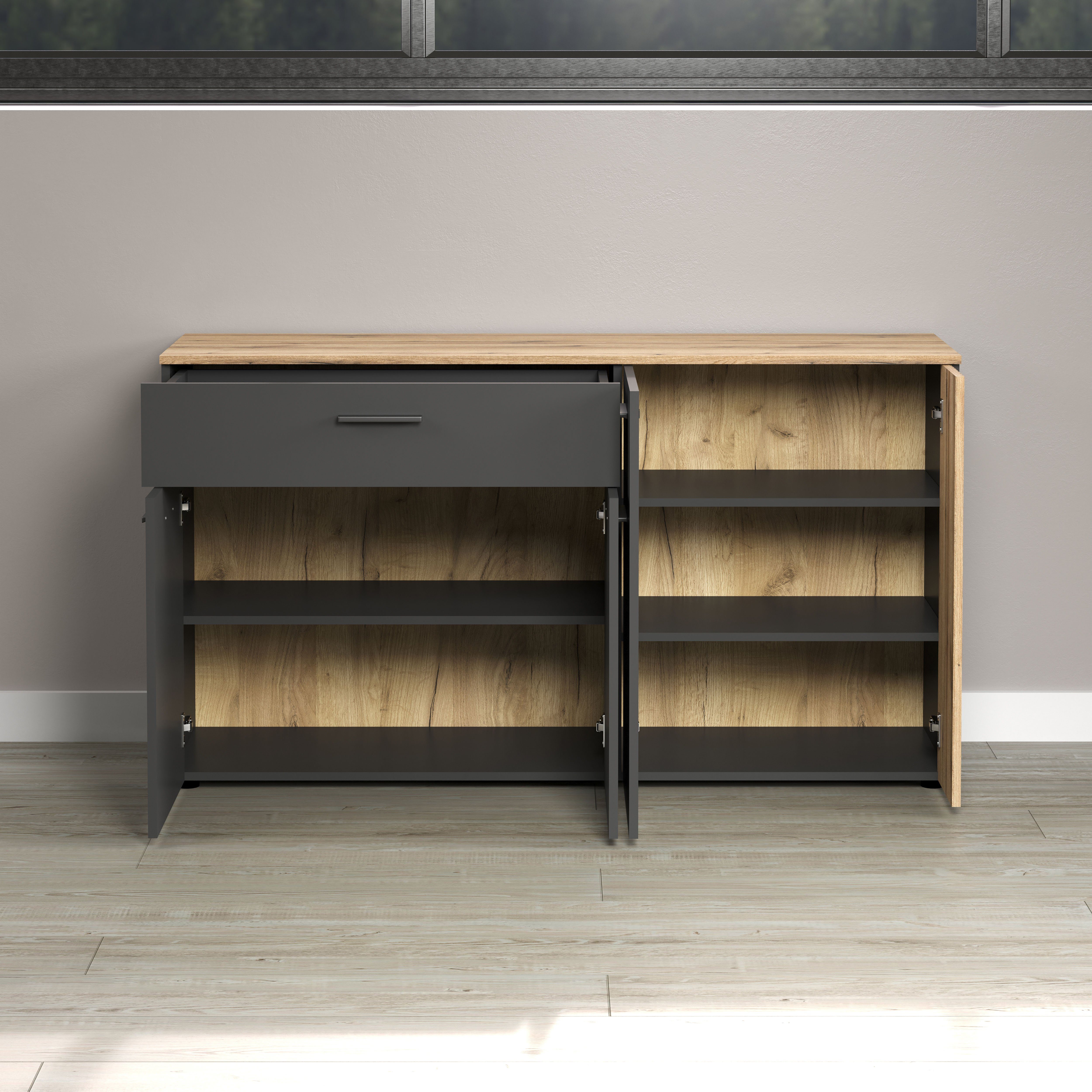 INOSIGN Dressoir Estepona Commode, Akoestisch paneel-look, Breedte 150 cm (1 stuk)