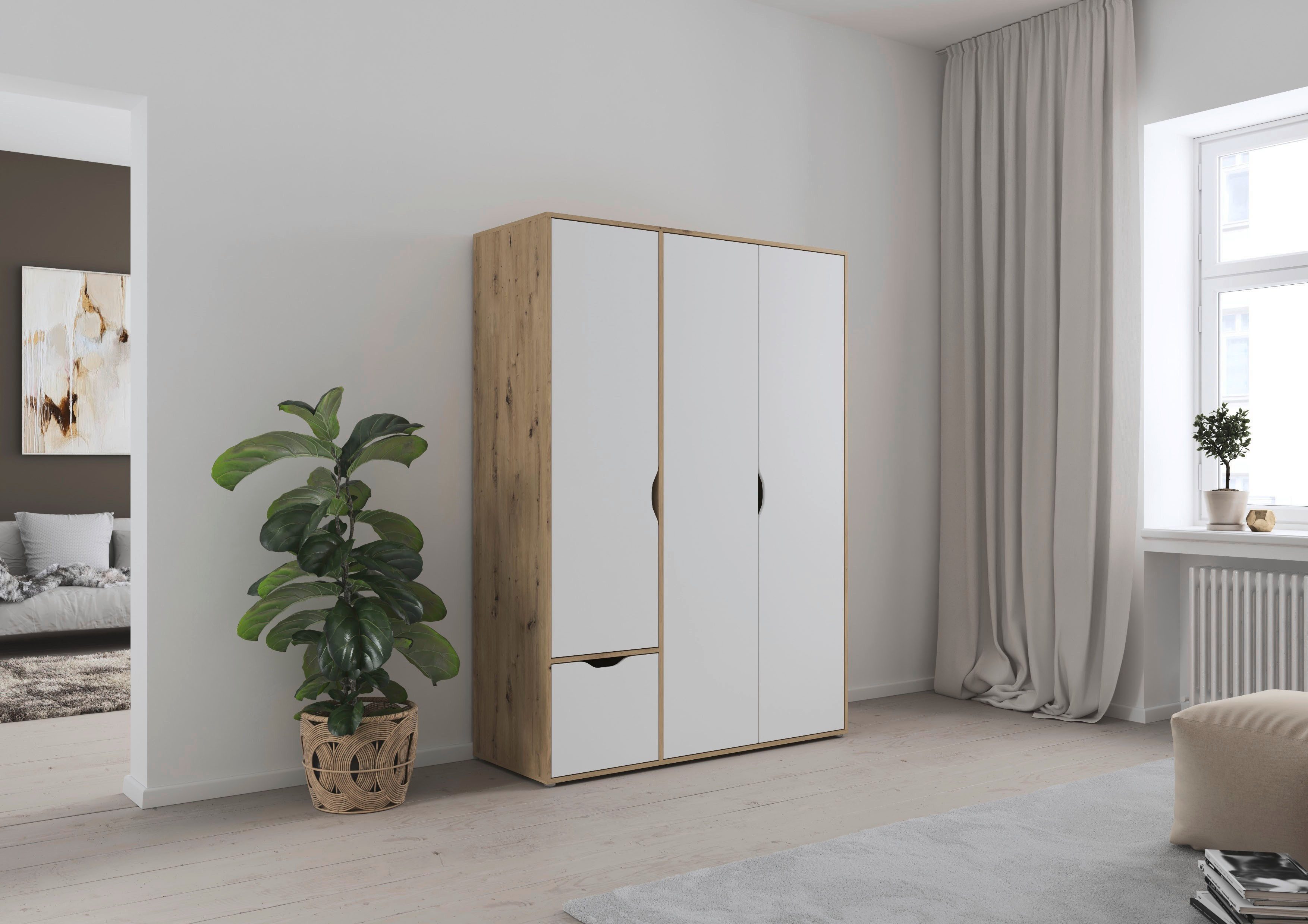 rauch Draaideurkast Kledingkast Kast Garderobe Wasmand NARAI met Laden Greefaansluitingen voor een greeploze look TOPSELLER MADE IN GERMANY