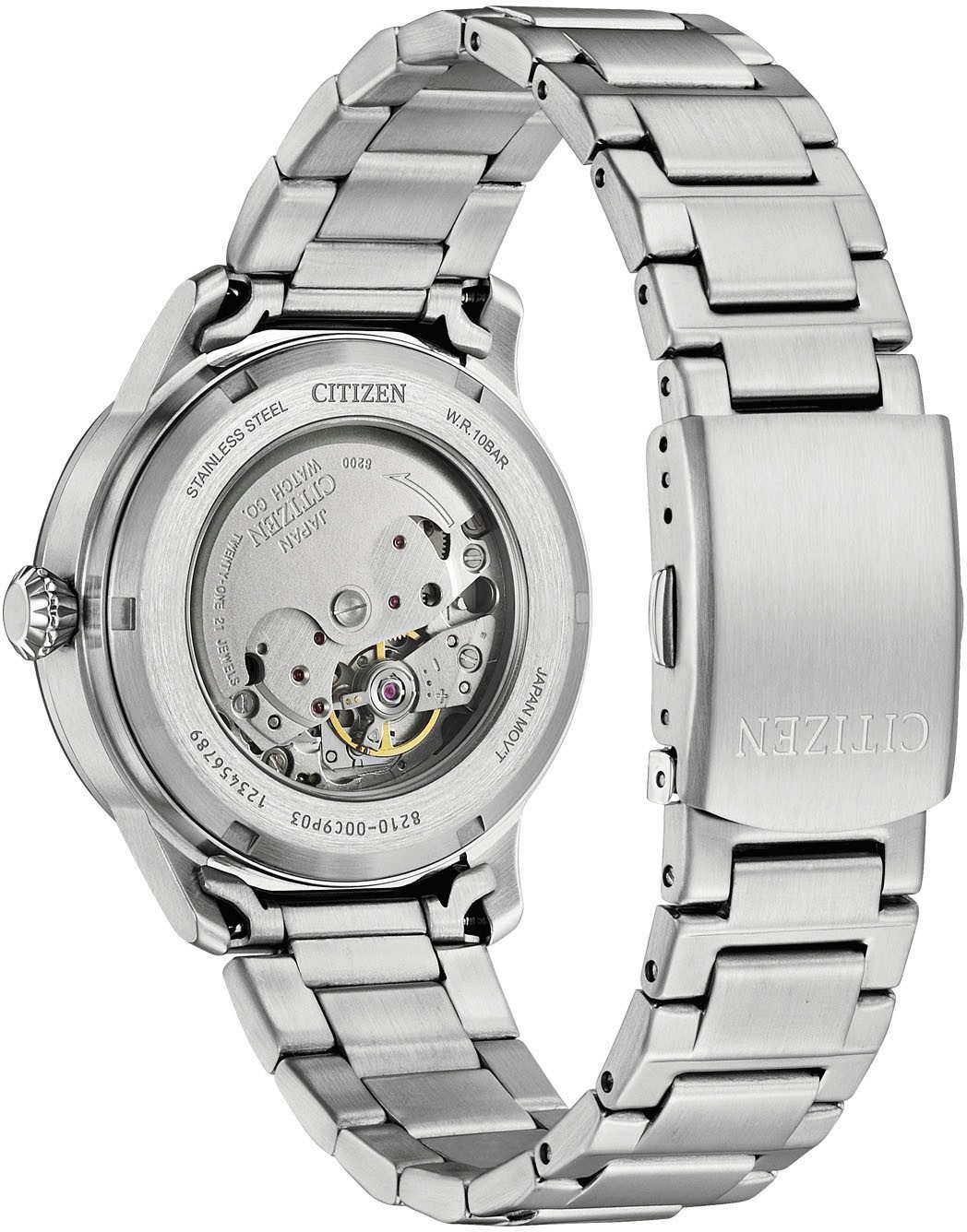 Citizen Automatisch horloge Polshorloge, herenhorloge, mechanisch horloge, roestvrijstalen band, analoog, dag