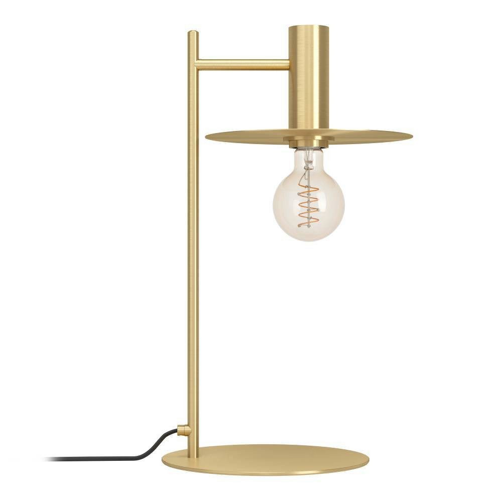 EGLO Tafellamp ESCANDELL Nachtkastlamp, tafellamp van metaal in geborsteld messing, E27 (1 stuk)
