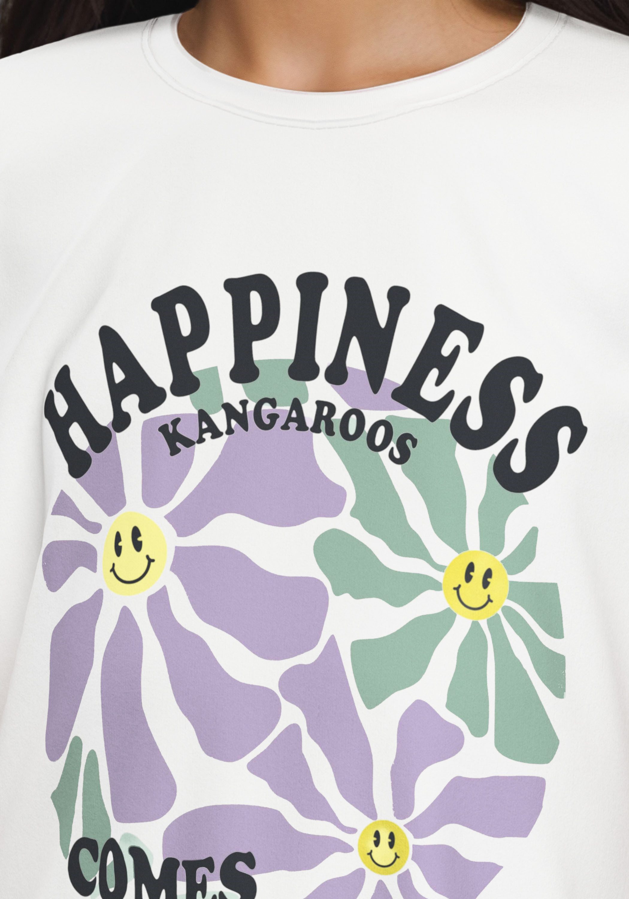 KangaROOS T-shirt HAPPINESS COMES grote frontprint