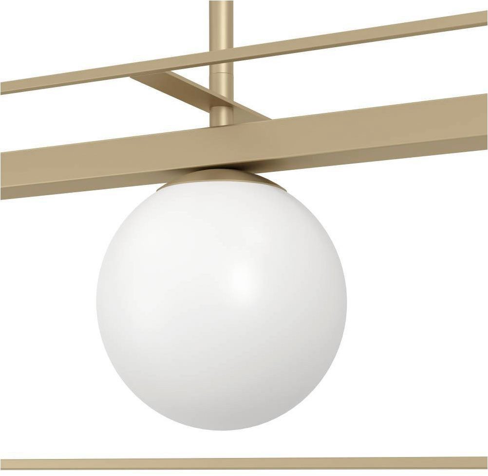 EGLO Hanglamp VALLASPRA Hanglamp van staal, kleur: champagne, glas: wit, opaal-mat, E14 (1 stuk)