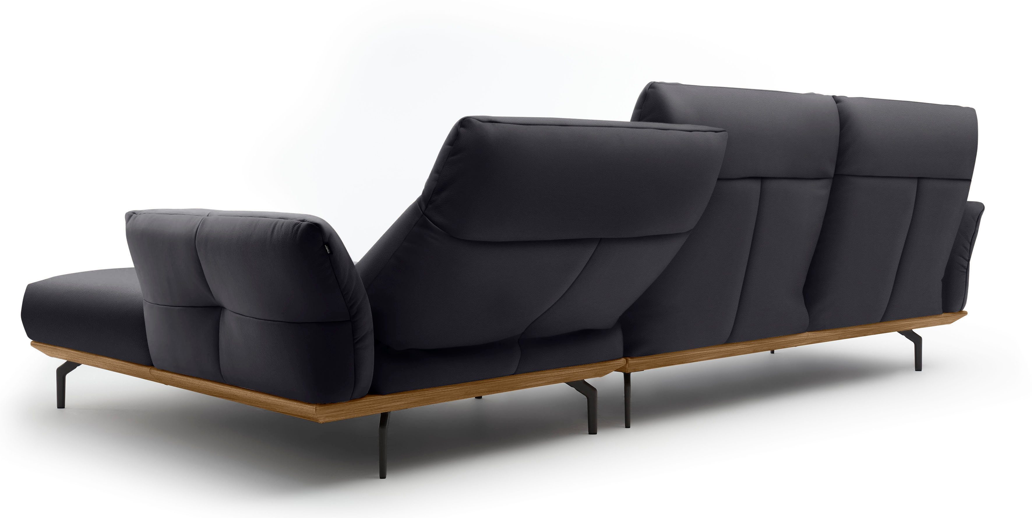Creation BY ROLF BENZ Hoekbank Hs.460 Sokkel in walnotenhout, onderstel in umbra grijs, breedte 318 cm