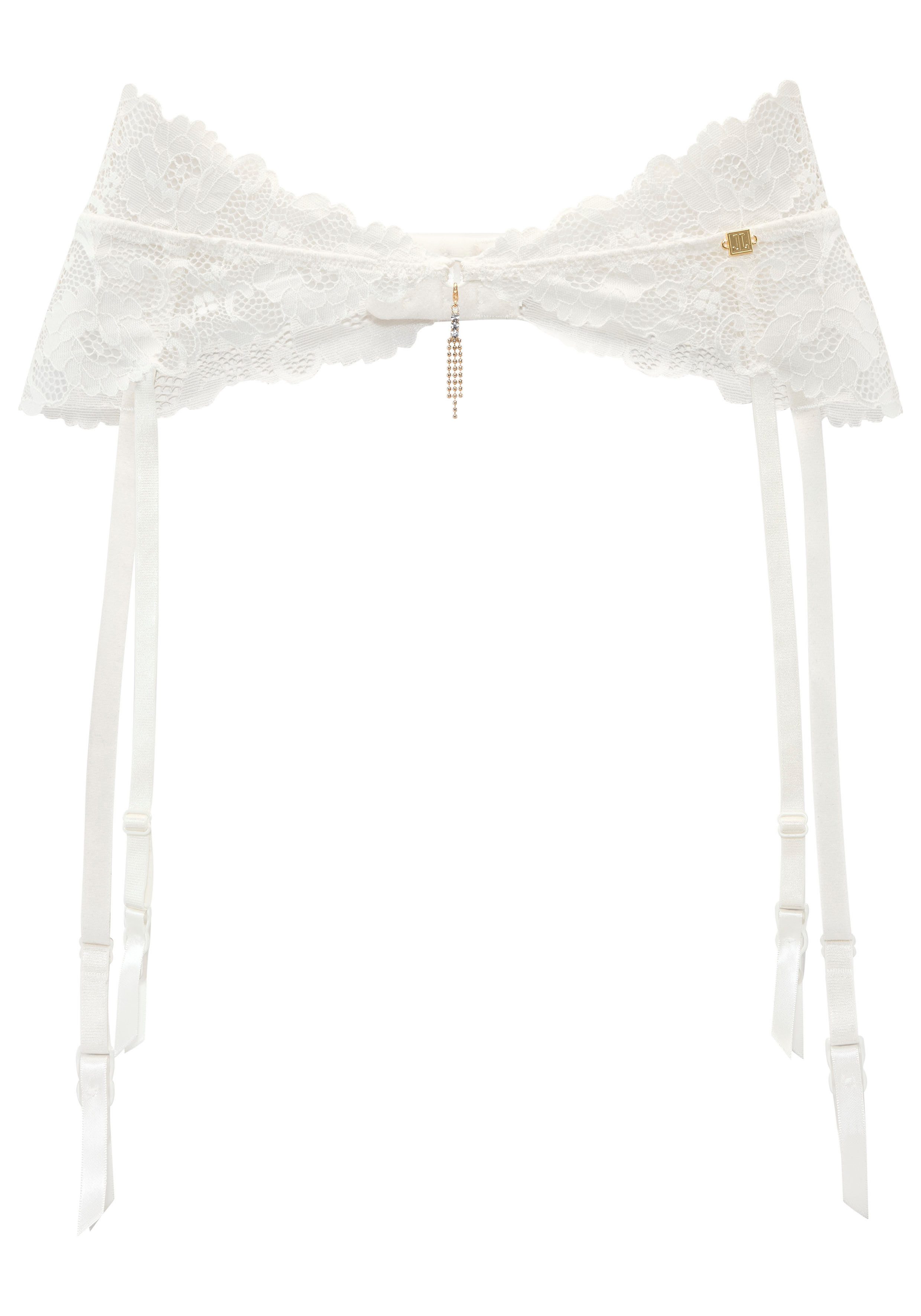 Jette Joop Jarretelgordeltje van bloemige kant met extravagante glitteraccessoire, sexy lingerie