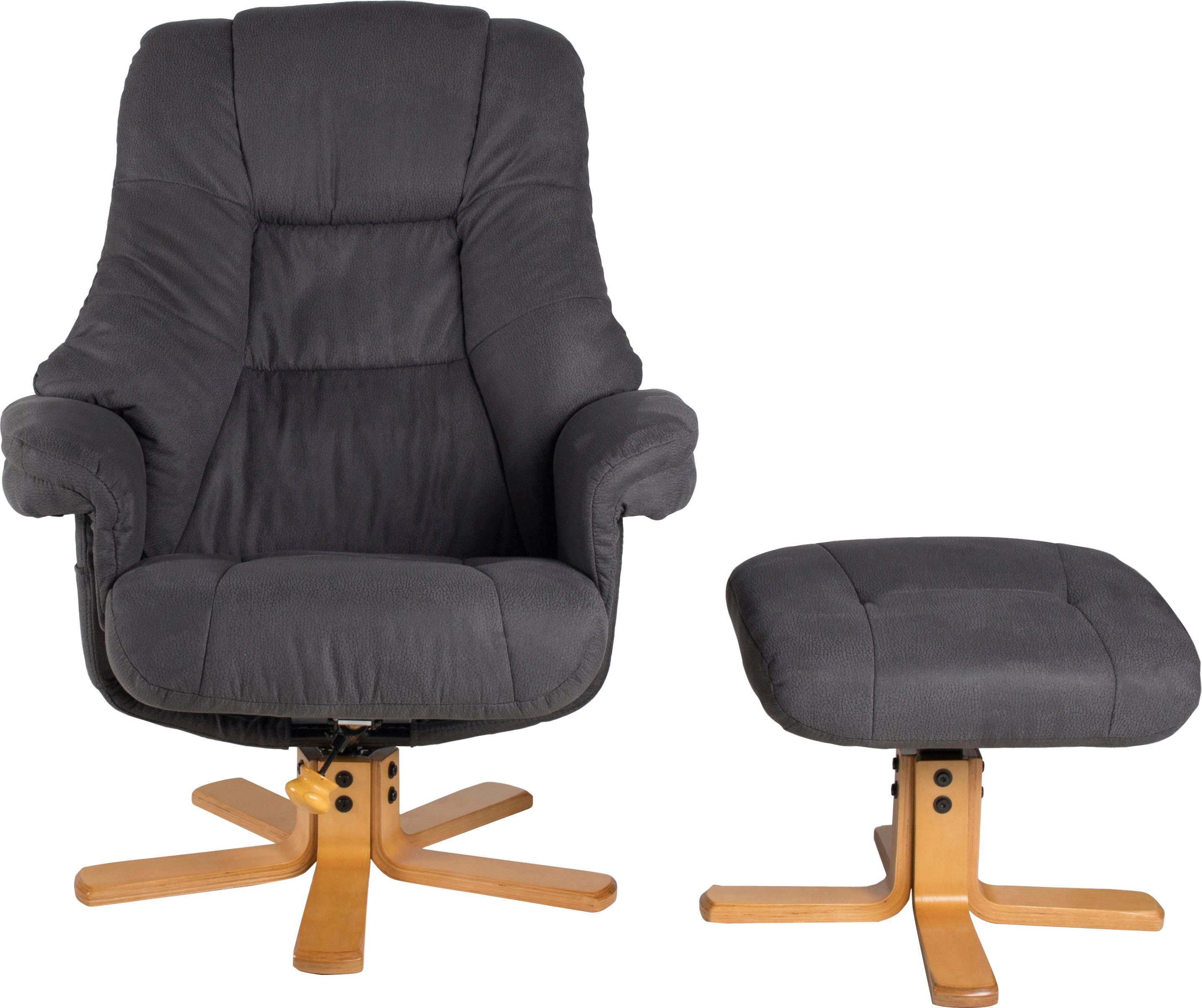 Duo Collection Relaxfauteuil Bordeaux met voetenbank en relaxfunctie, 360 graden draaibaar