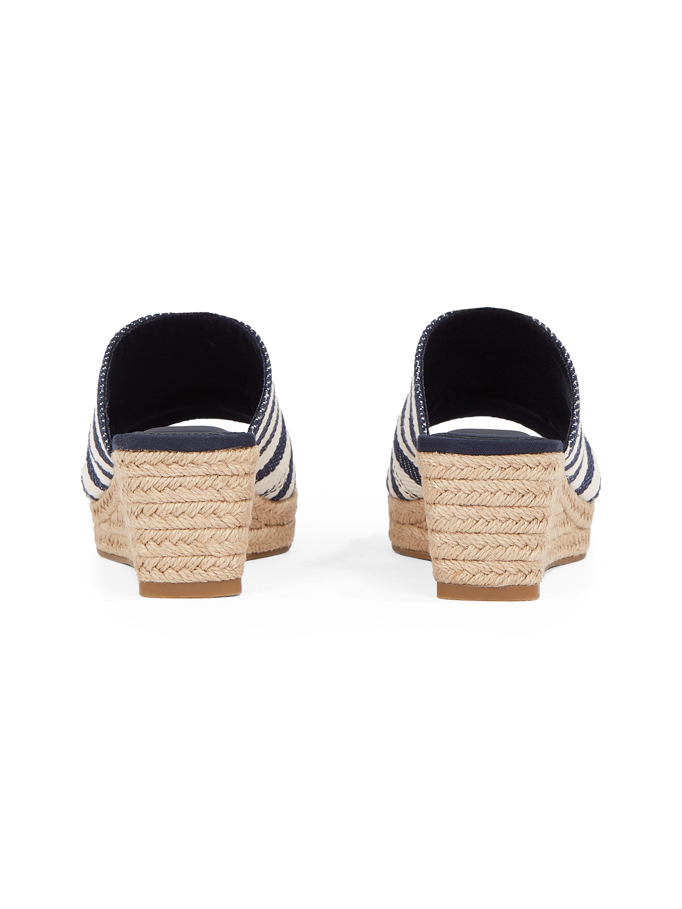 Tommy Hilfiger Slippers NAUTICAL STRIPES ESPADRILLE MULE , sleehak, zomerschoen in modieuze streep-look