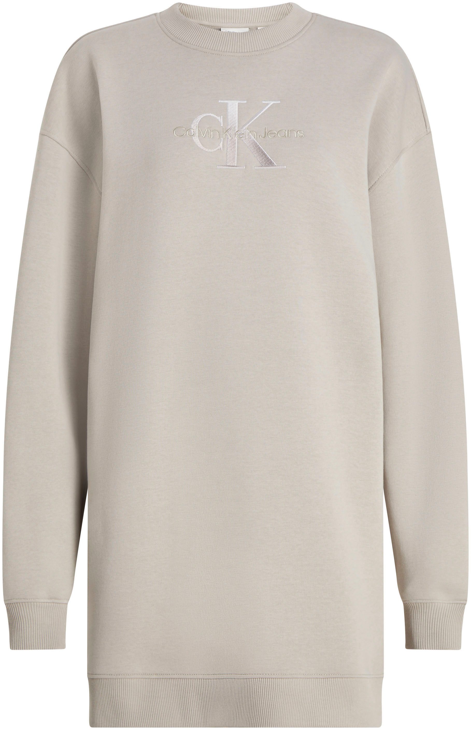 Calvin Klein Sweatjurk EMBROIDERED MONOLOGO CREW DRESS