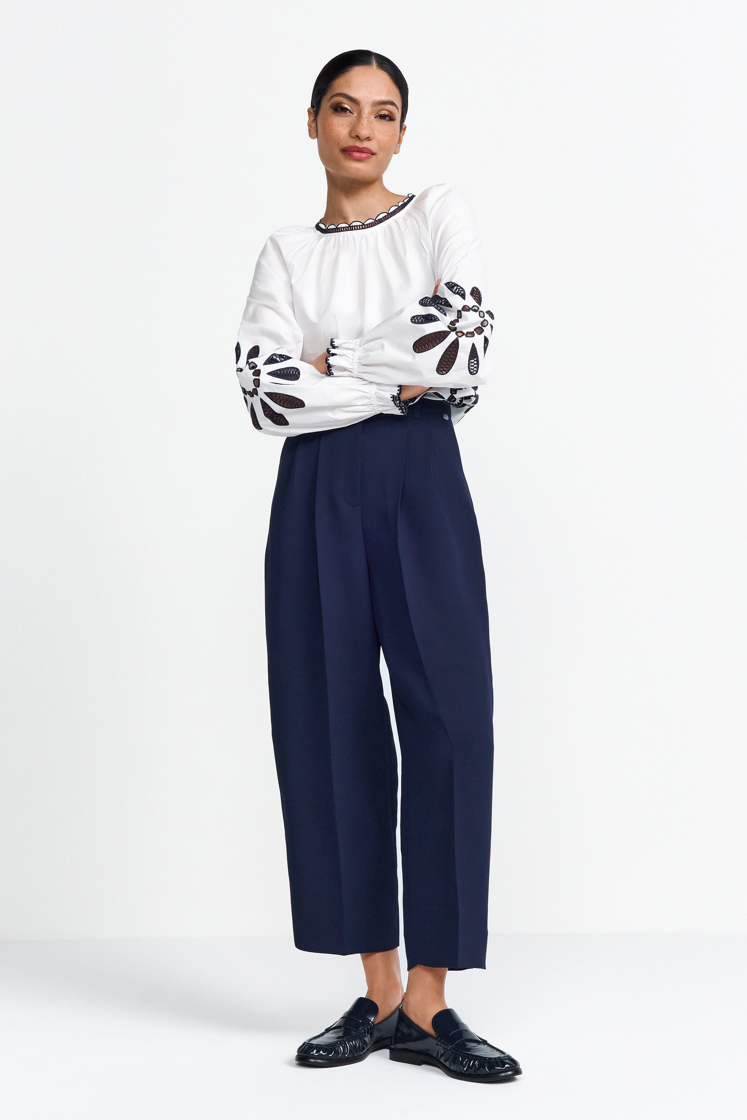 Rich & Royal Stoffen broek Met riemlussen en verborgen sluiting