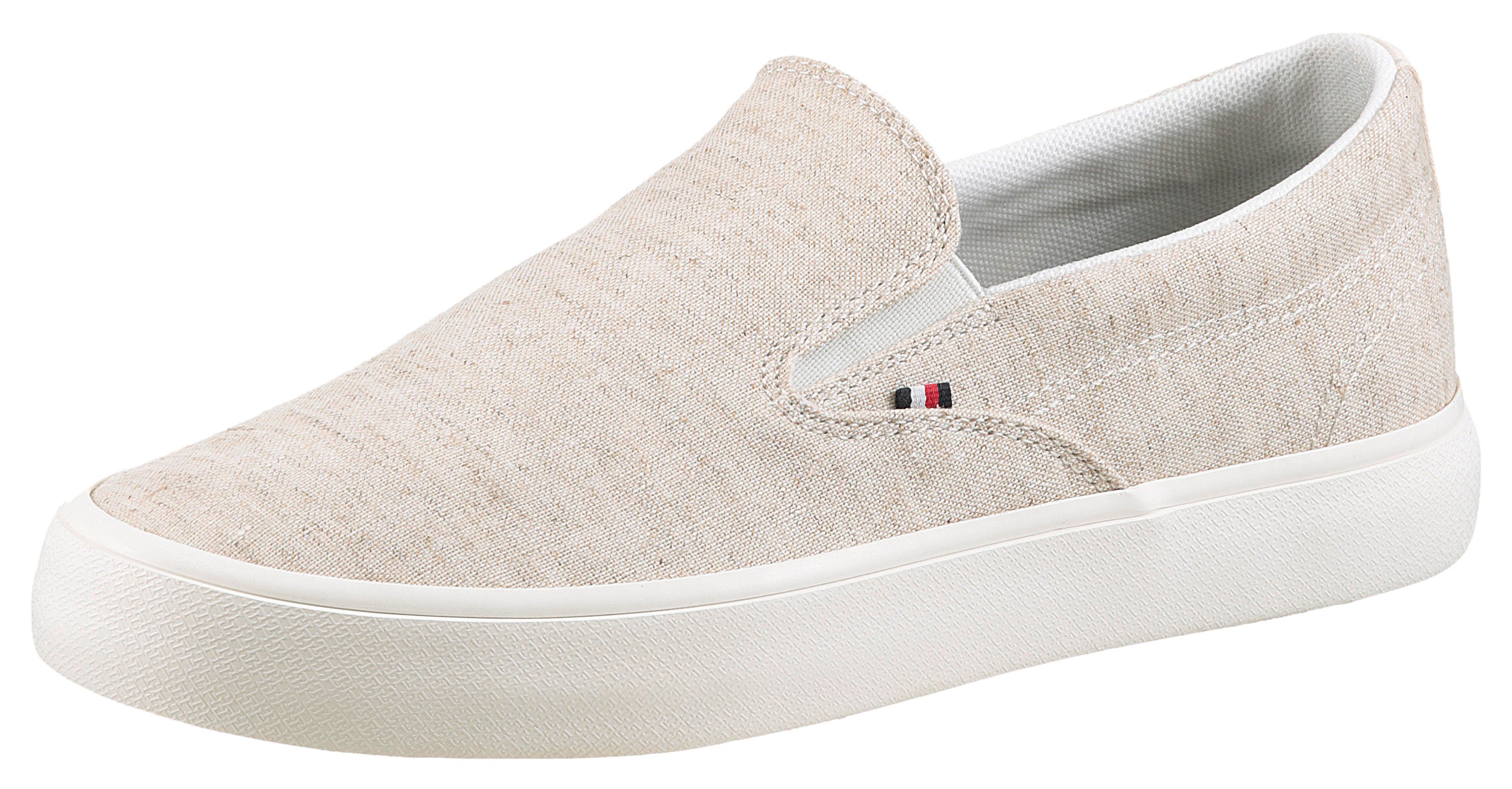 Tommy Hilfiger Slip-on sneakers TH HI VULC LOW SLIP ON CH , vrijetijdsschoen, instapschoen, lage schoen met zij-elastieken