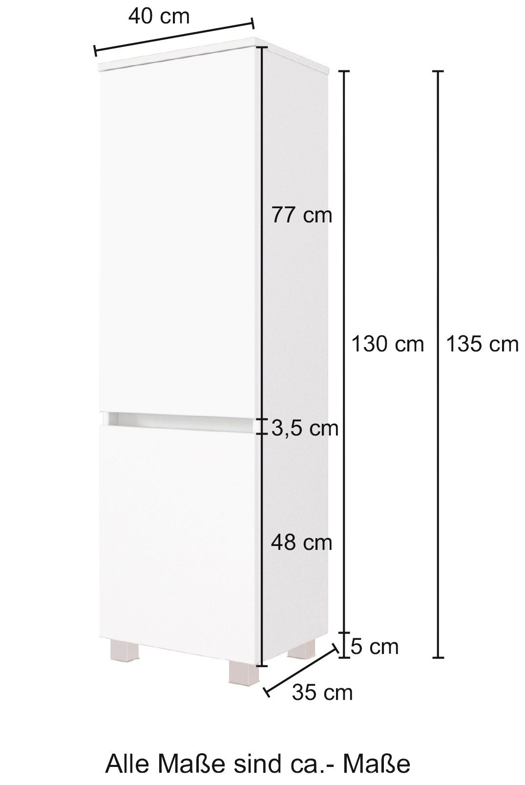 welltime Halfhoge kast Baabe Badkamermeubel, breedte 40 cm