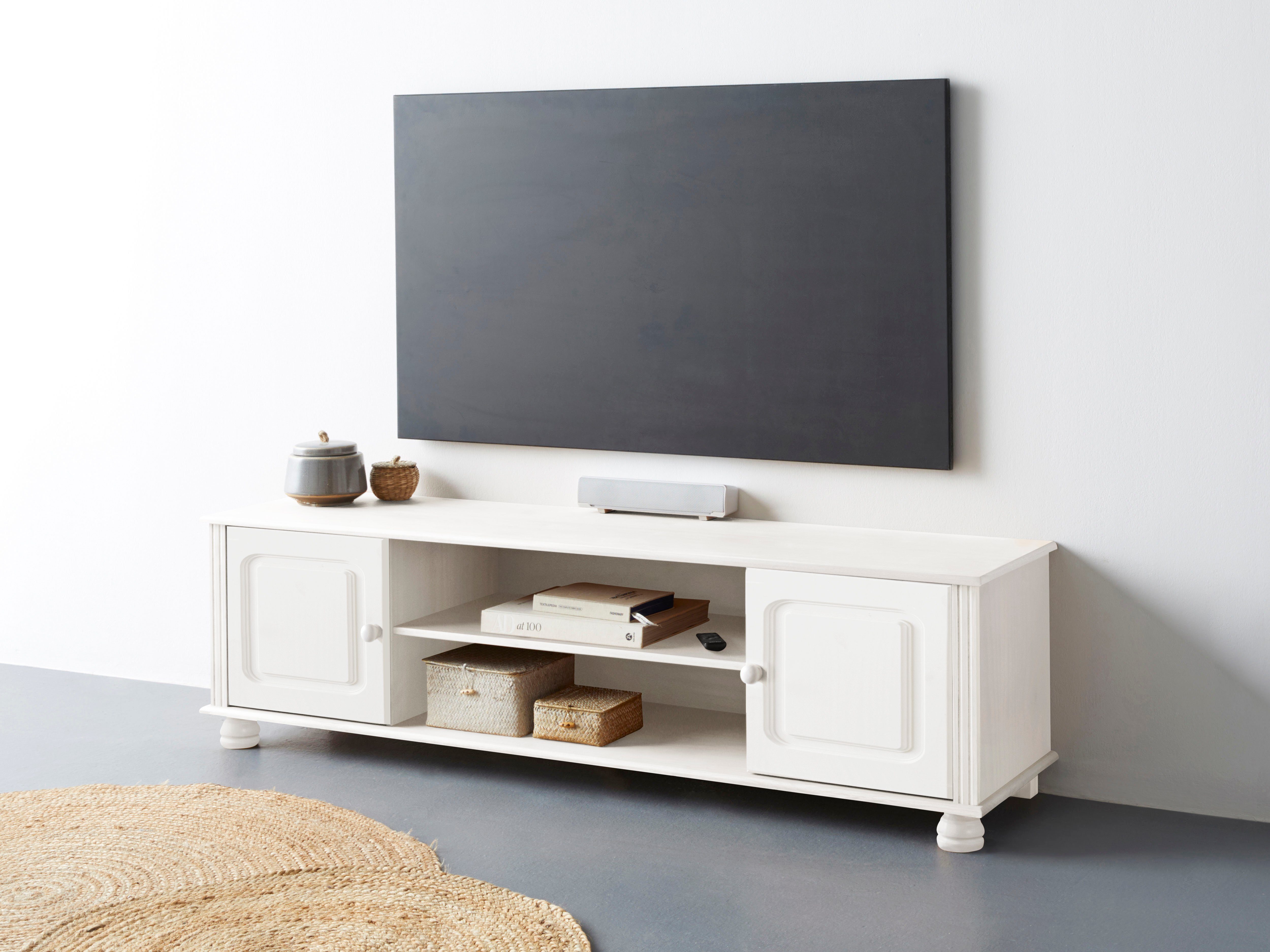 home affaire tv-meubel mette met kabelinvoer en een plank wit