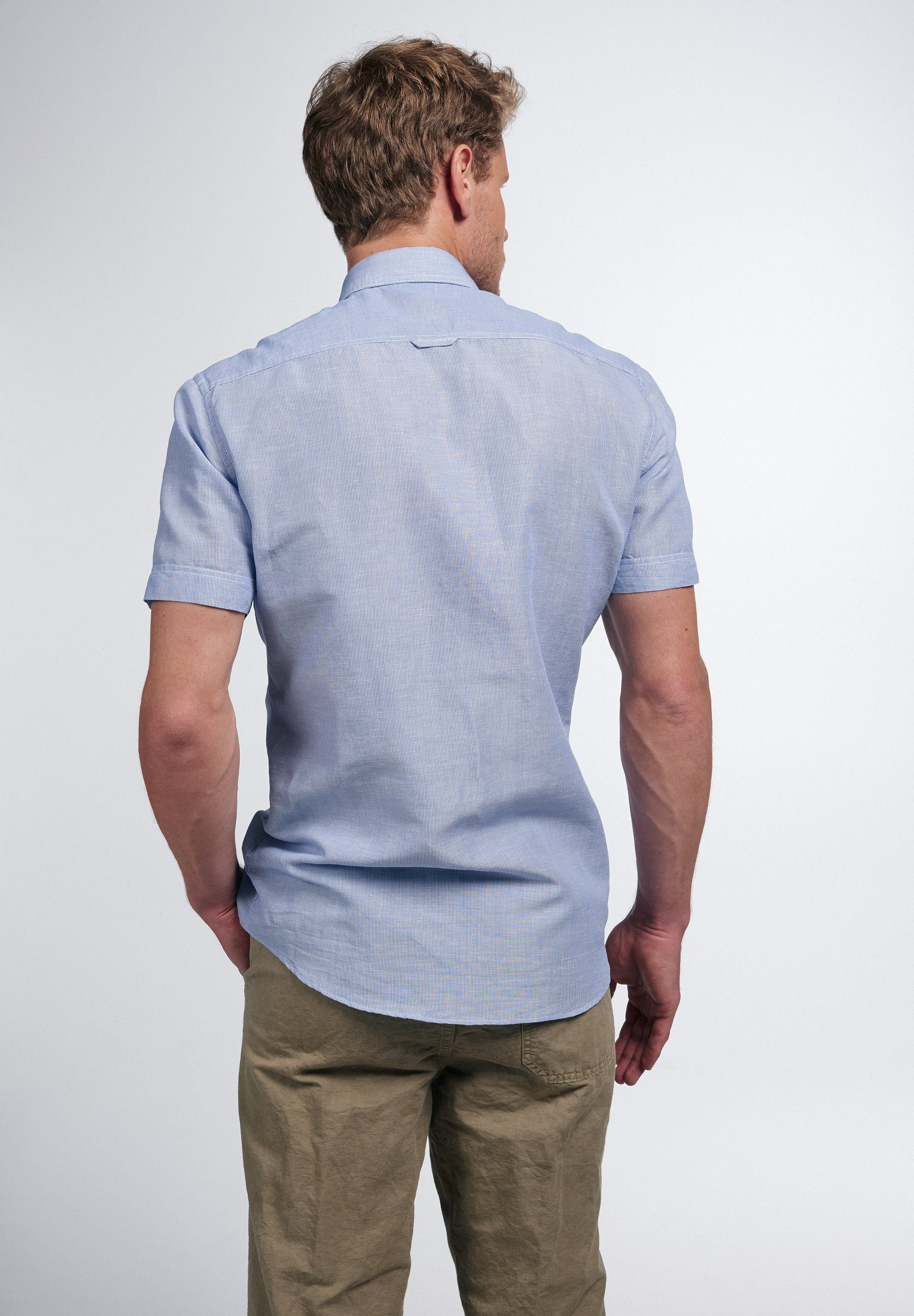 Eterna Overhemd met korte mouwen Slim fit EASY IRON (gemakkelijk te strijken)