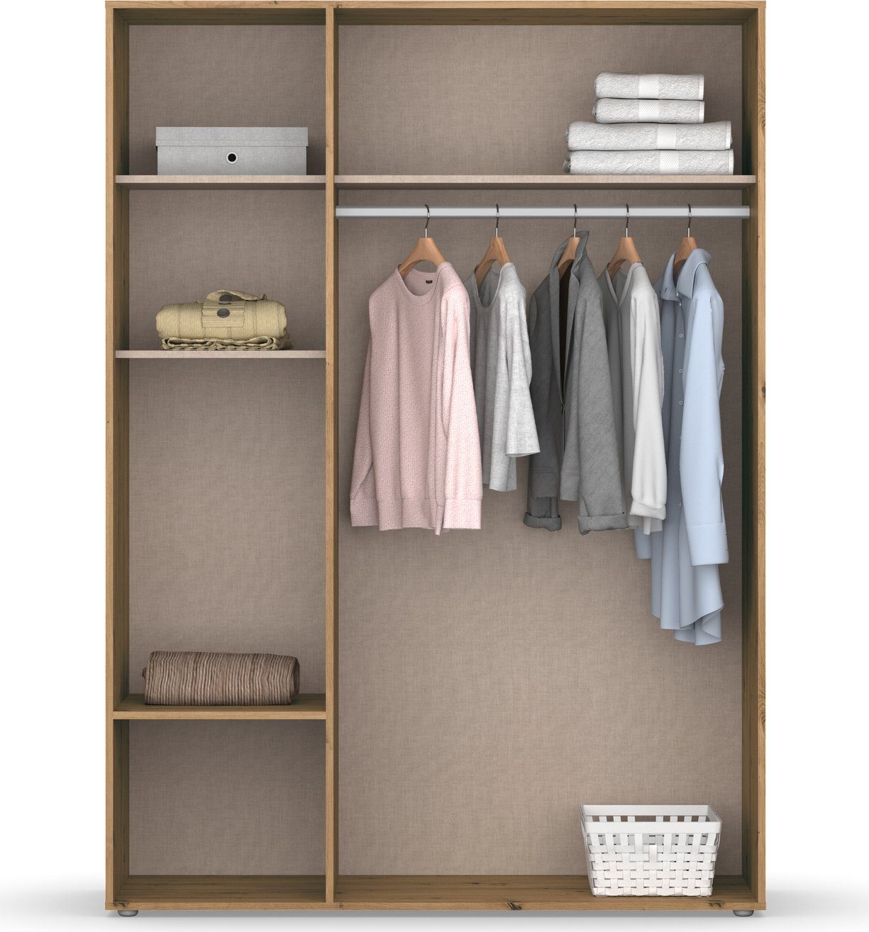 rauch Draaideurkast Kledingkast Kast Garderobe Wasmand NARAI met Laden Greefaansluitingen voor een greeploze look TOPSELLER MADE IN GERMANY