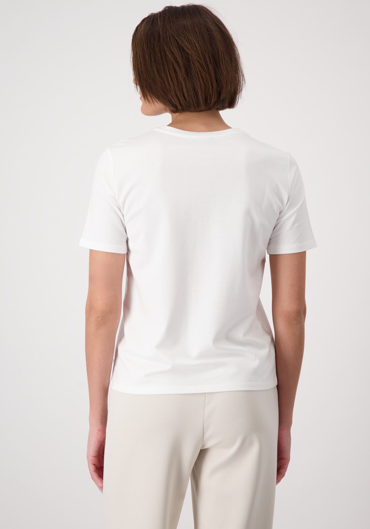 Monari Shirt met ronde hals Shirt Schmuckschrift met frontprint en glitterstuds