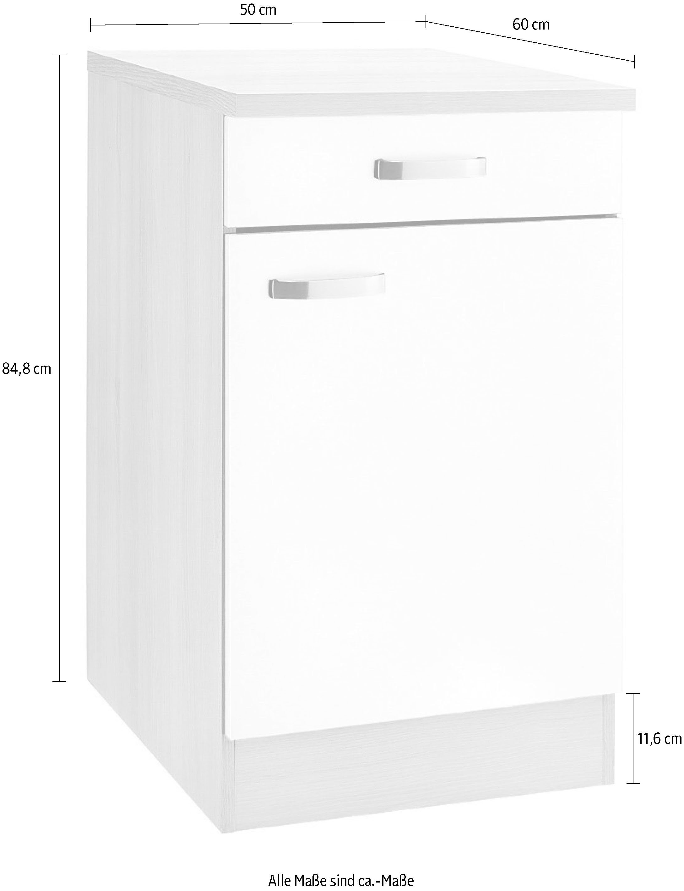 OPTIFIT Onderkast Faro , met metalen handgrepen, breedte 50 cm