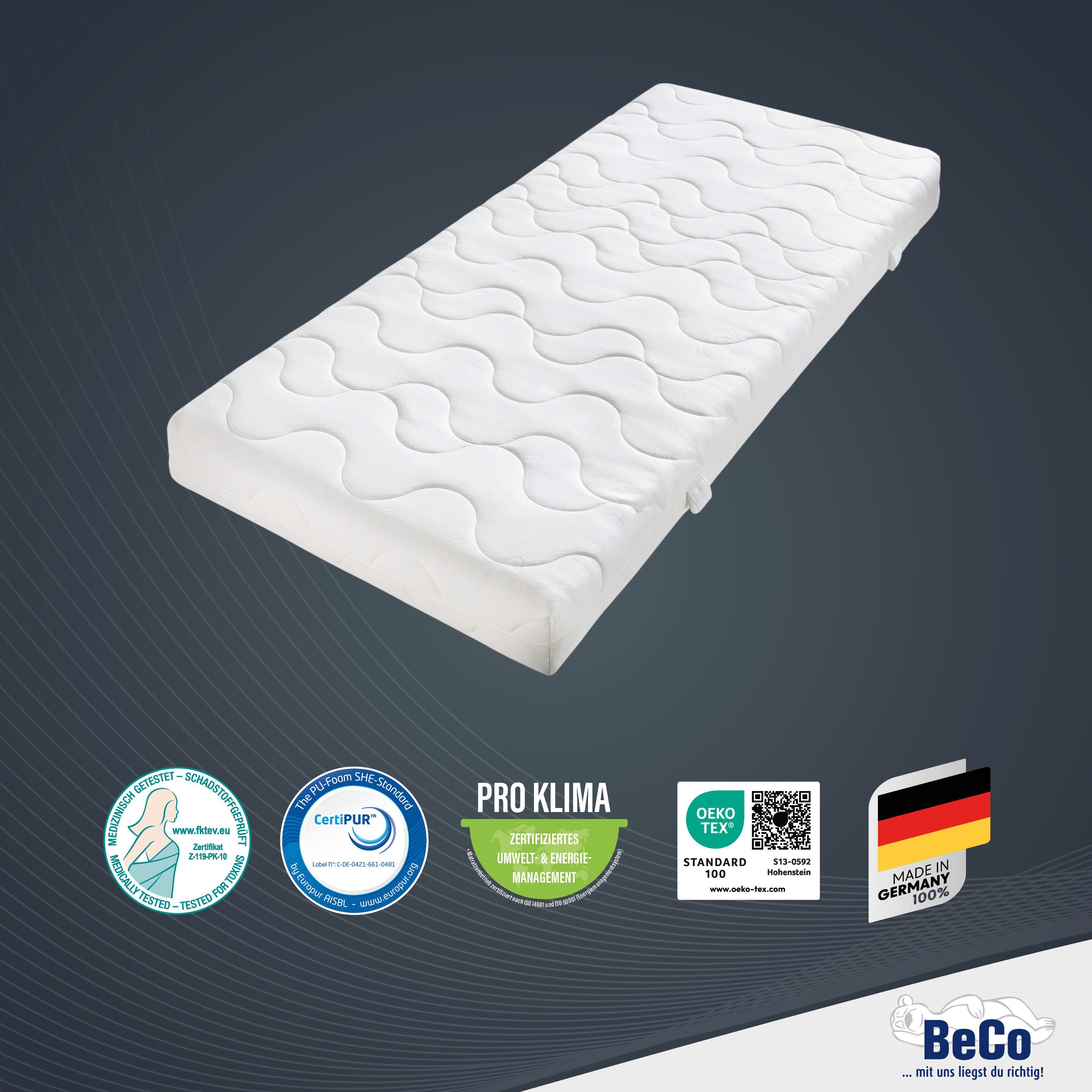 Beco Comfortschuimmatras Double Deluxe matras 20, matras in 90x200 cm en andere afm Matras door de TÜV SÜD getest*, meer dan 2.000 5-sterren-beoordelingen! hoogte 20 cm