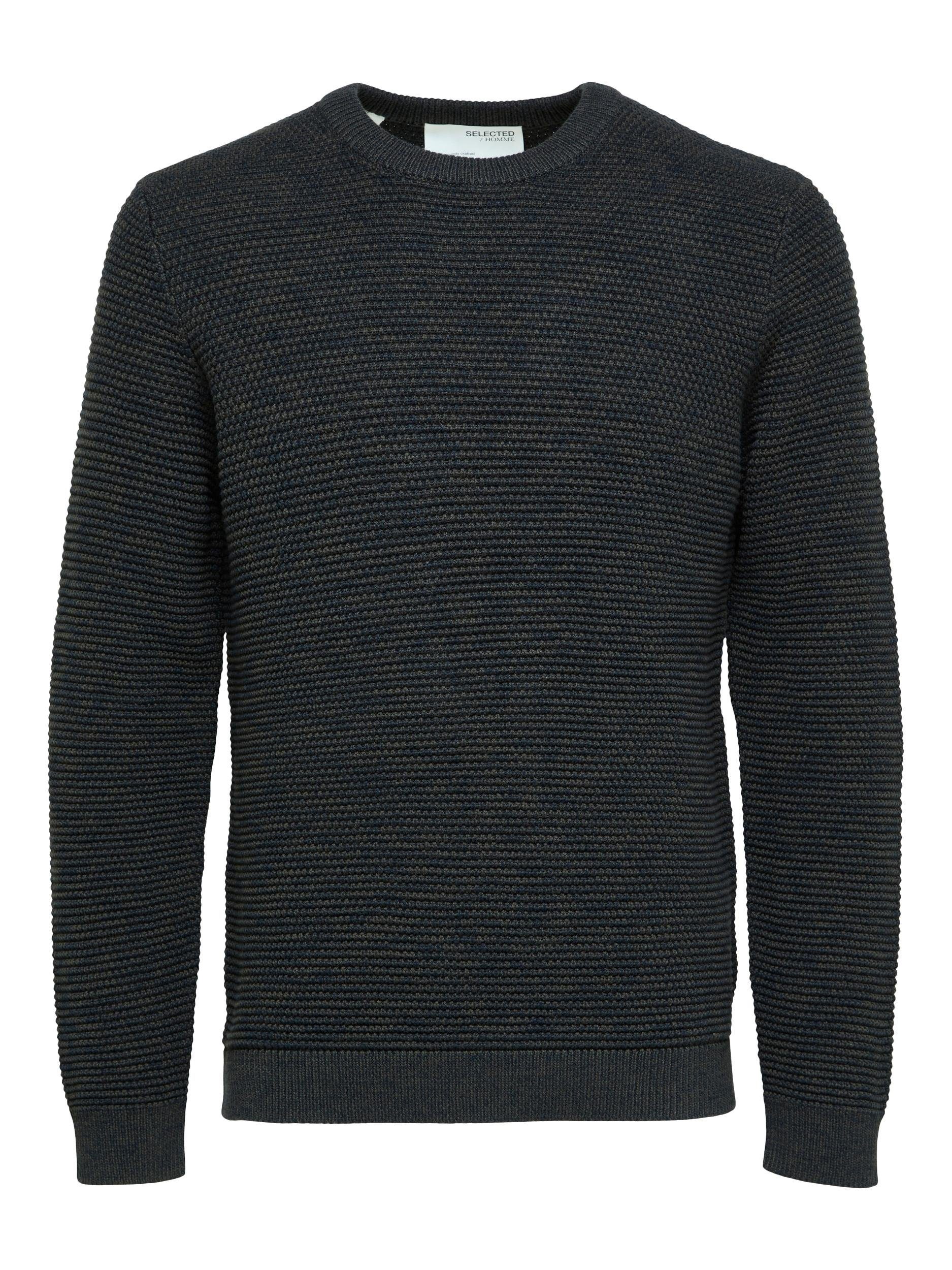SELECTED HOMME Trui met ronde hals SLHVINCE LS KNIT BUBBLE CREW NECK NOOS