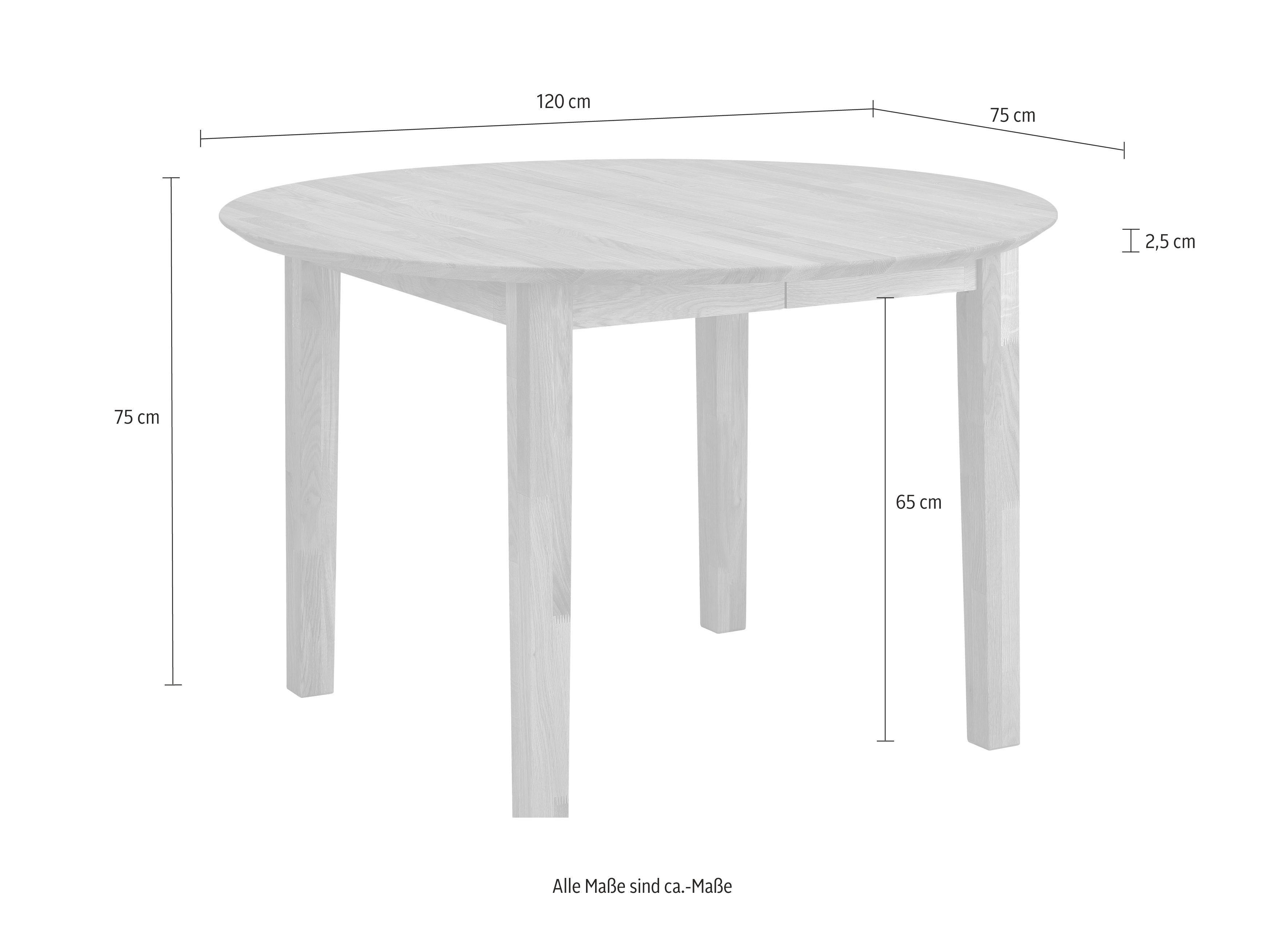 Home affaire Eettafel Time Diameter 120 cm, met uitschuiffunctie, keukentafel, bestseller