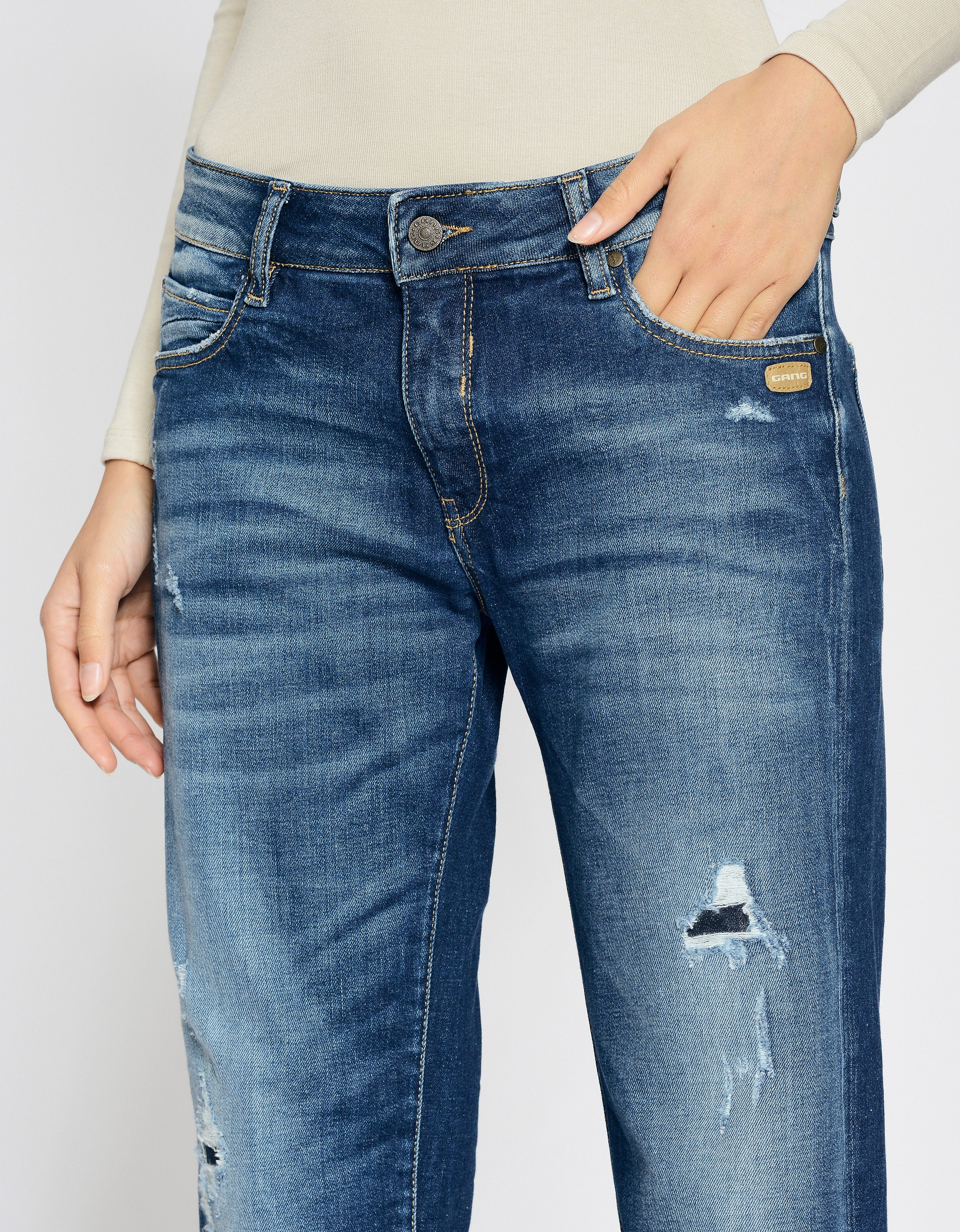 GANG Boyfriendjeans 94NADIA 5-pocketsstijl met ritssluiting en knoop
