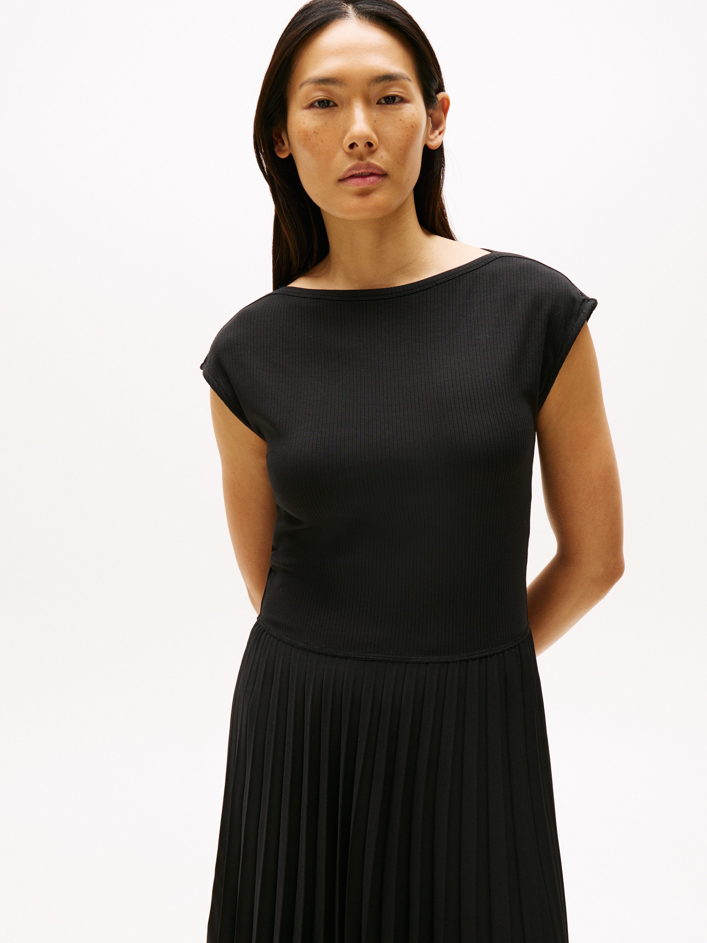 Tommy Hilfiger Jurk in a-lijn 5X2 RIB MIDI F&F DRS