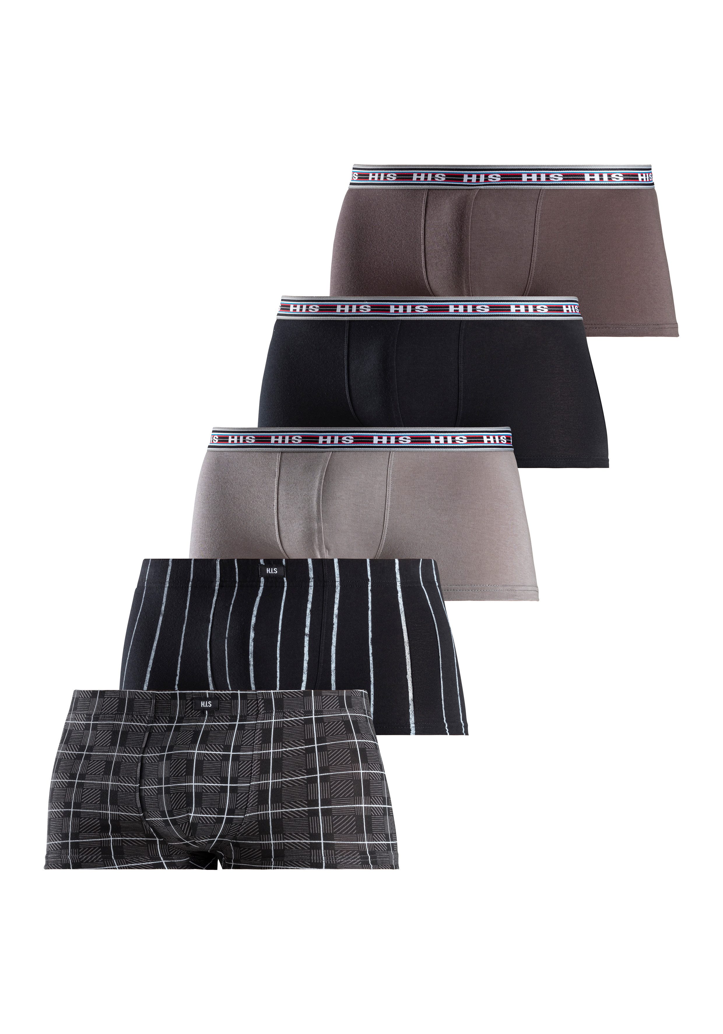 H.I.S Hipster strak zittende boxershorts van katoen-stretch (set, 5 stuks)
