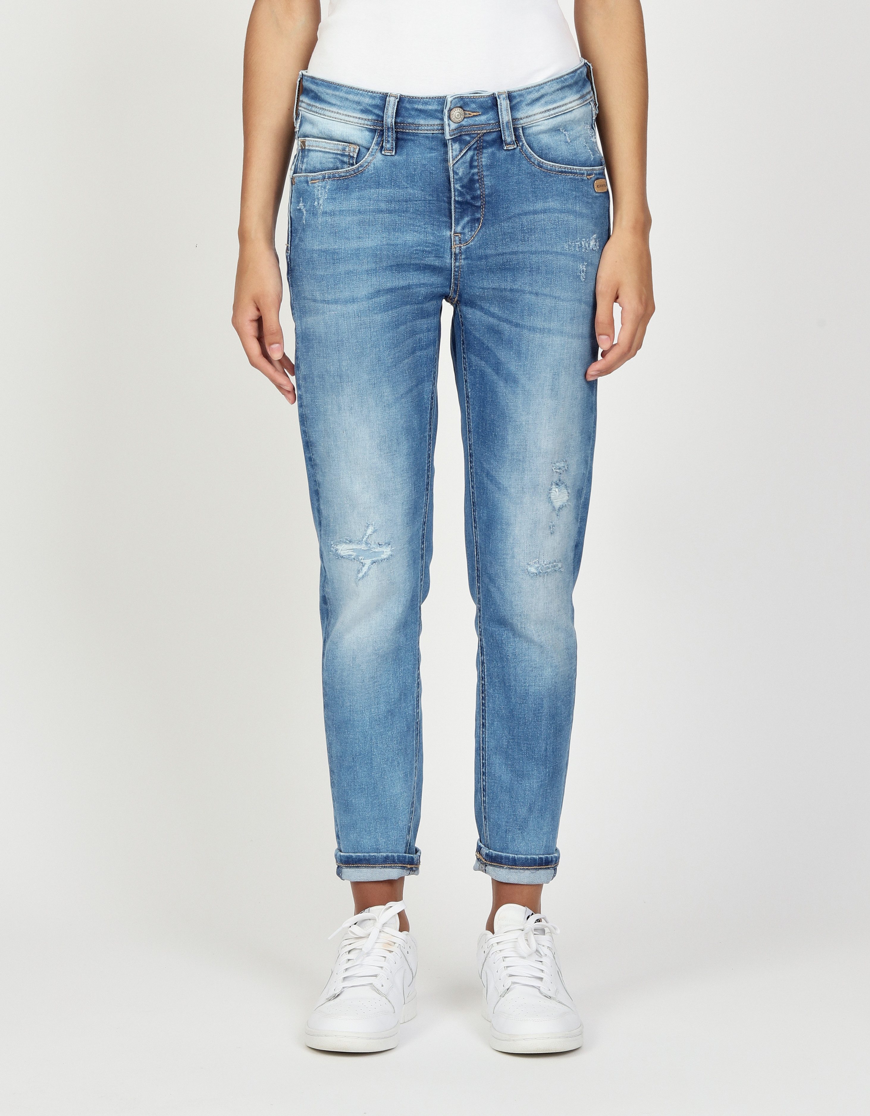 GANG Relax fit jeans 94AMELIE CROPPED in 5-pocket-stijl dames wide leg jeans maat 28 blauw